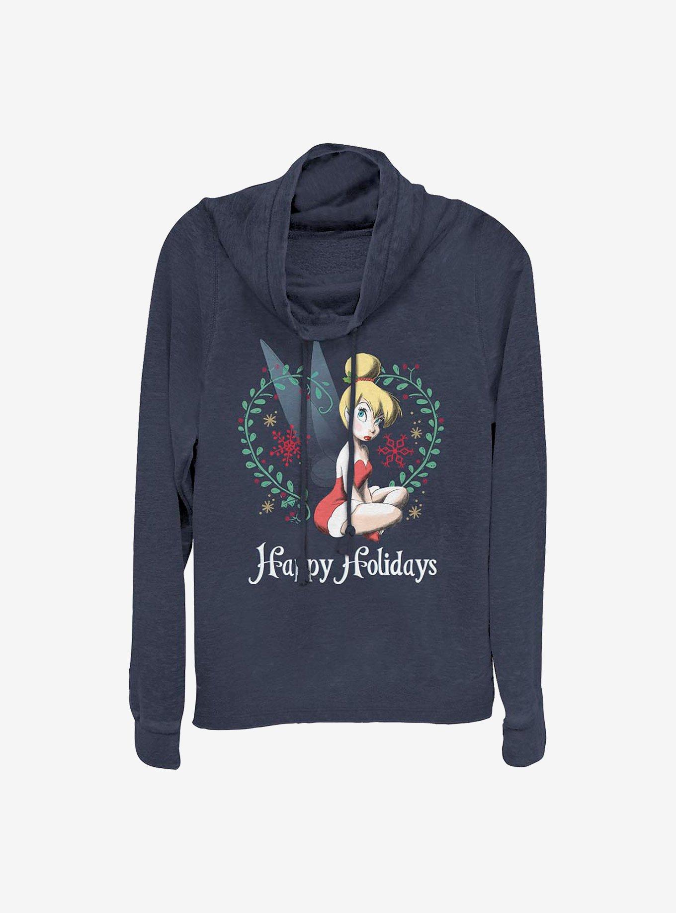 Disney Tinker Bell Tink Holiday Cowlneck Long-Sleeve Girls Top, , hi-res
