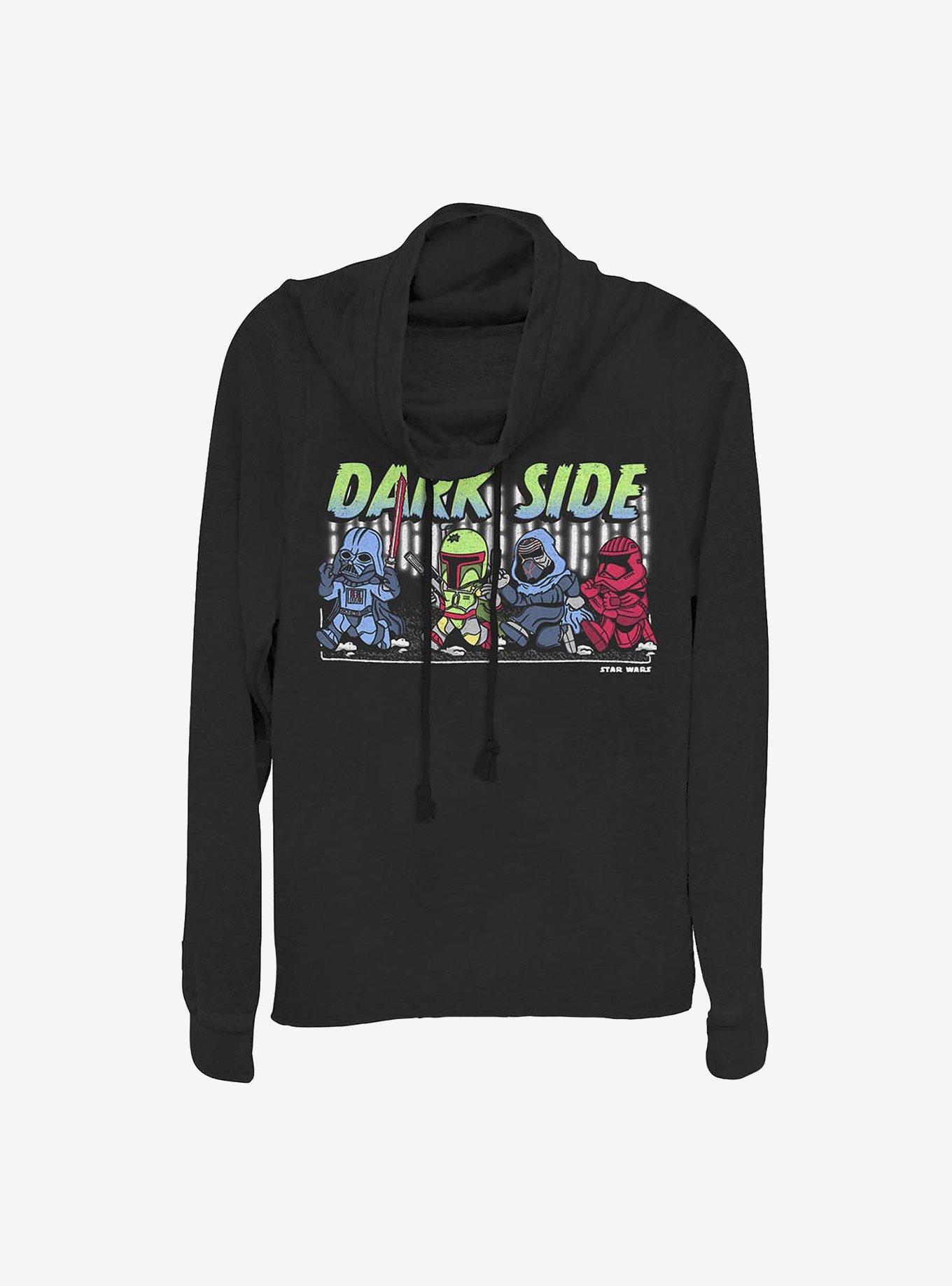 Star Wars Darkside Chase Cowlneck Long-Sleeve Girls Top, BLACK, hi-res