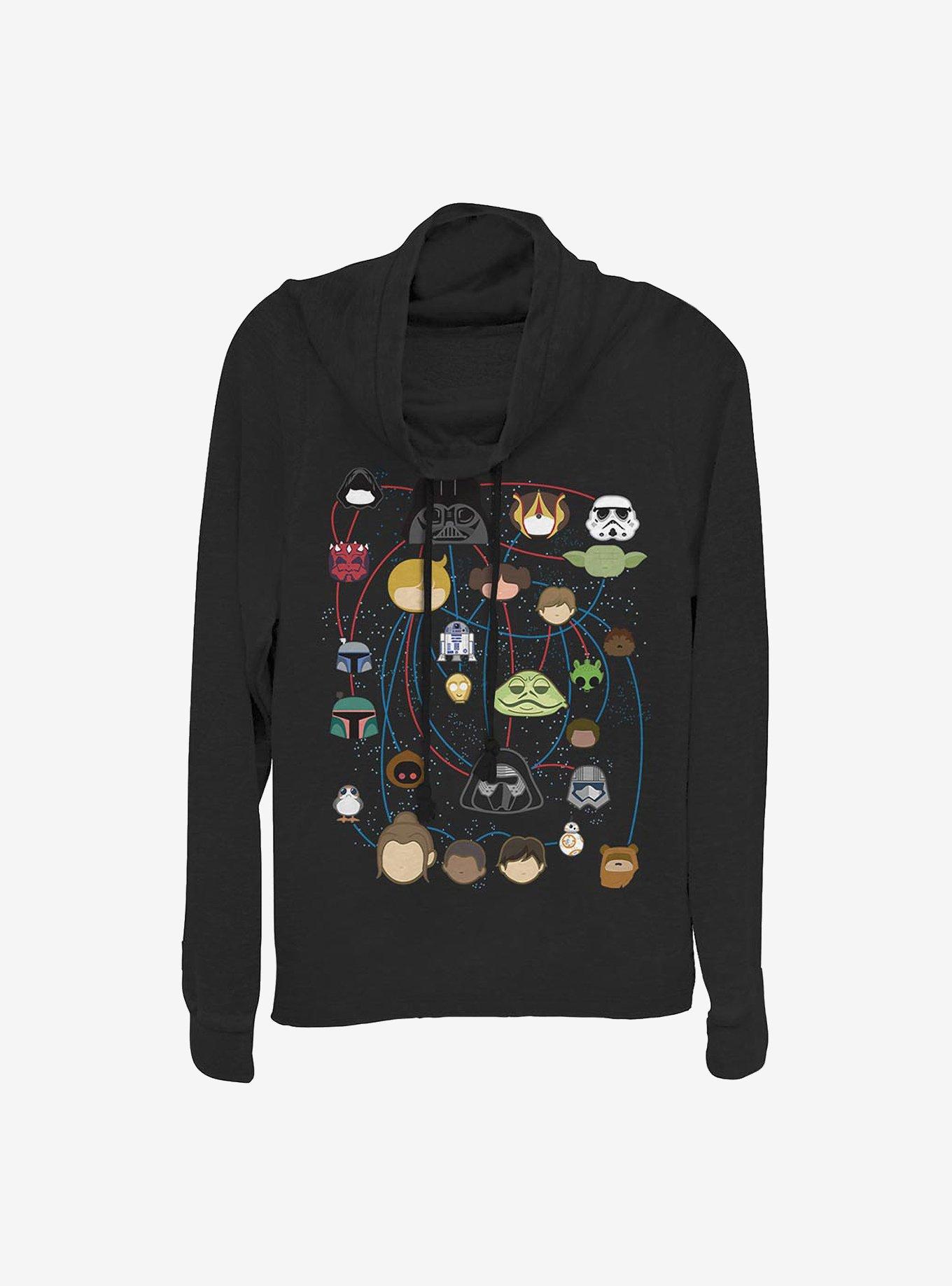 Star Wars Family Tree Cowlneck Long-Sleeve Girls Top, , hi-res