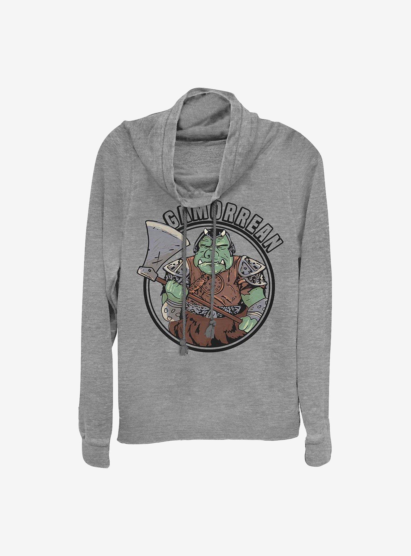 Star Wars Gamorrean Drawing Cowlneck Long-Sleeve Girls Top, GRAY HTR, hi-res