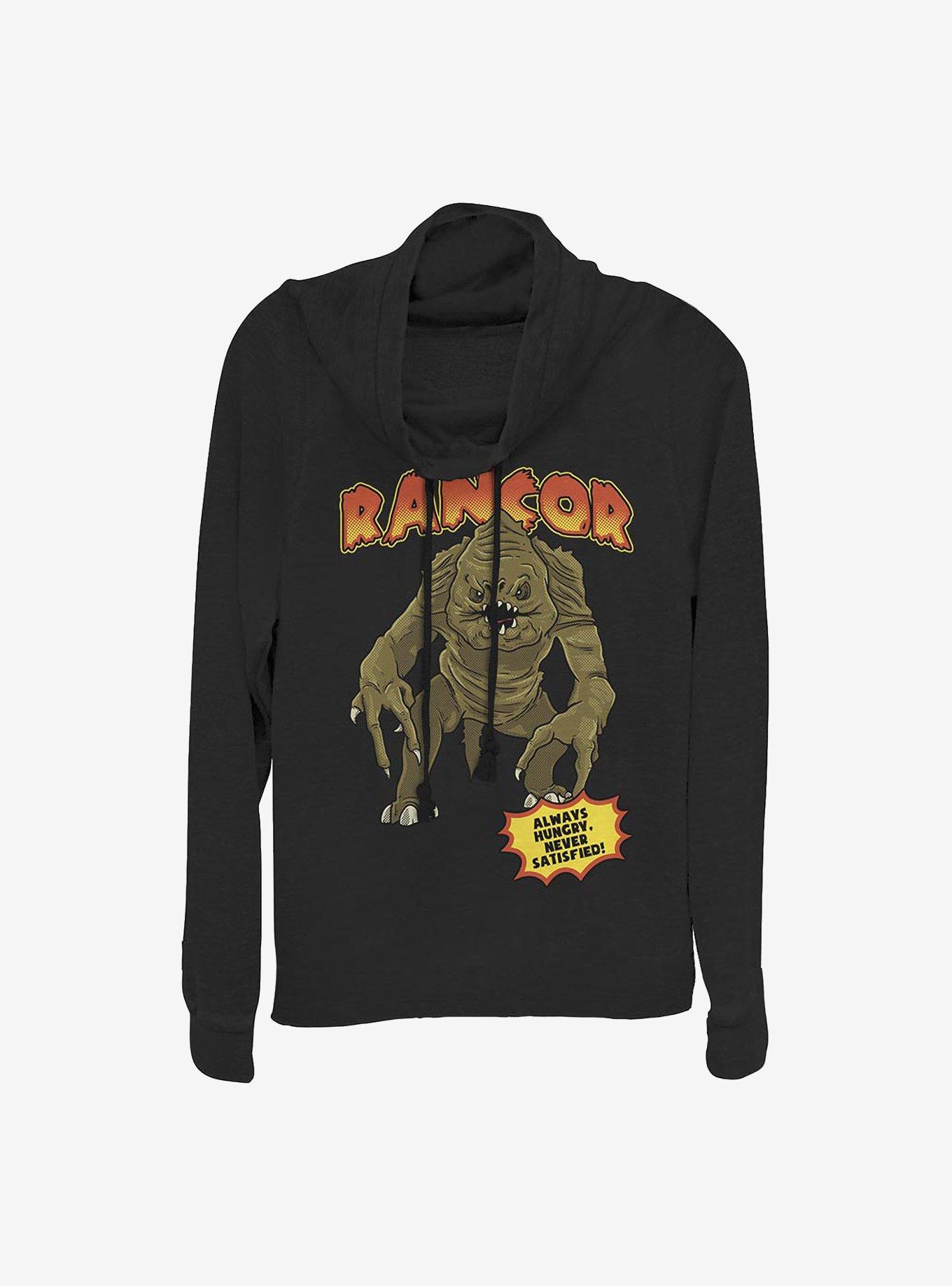 Star Wars Rancor Cowlneck Long-Sleeve Girls Top, BLACK, hi-res