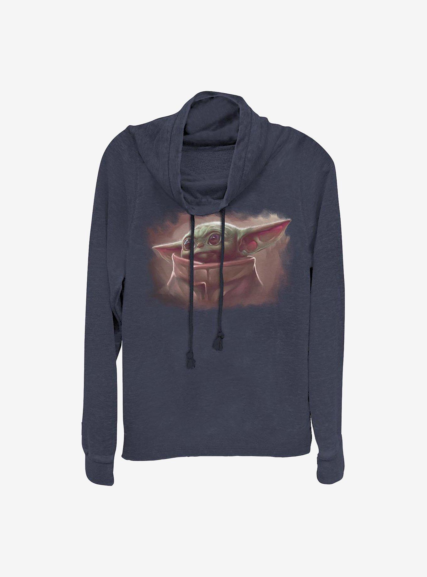 Star Wars The Mandalorian The Child Painting Cowlneck Long-Sleeve Girls Top, , hi-res