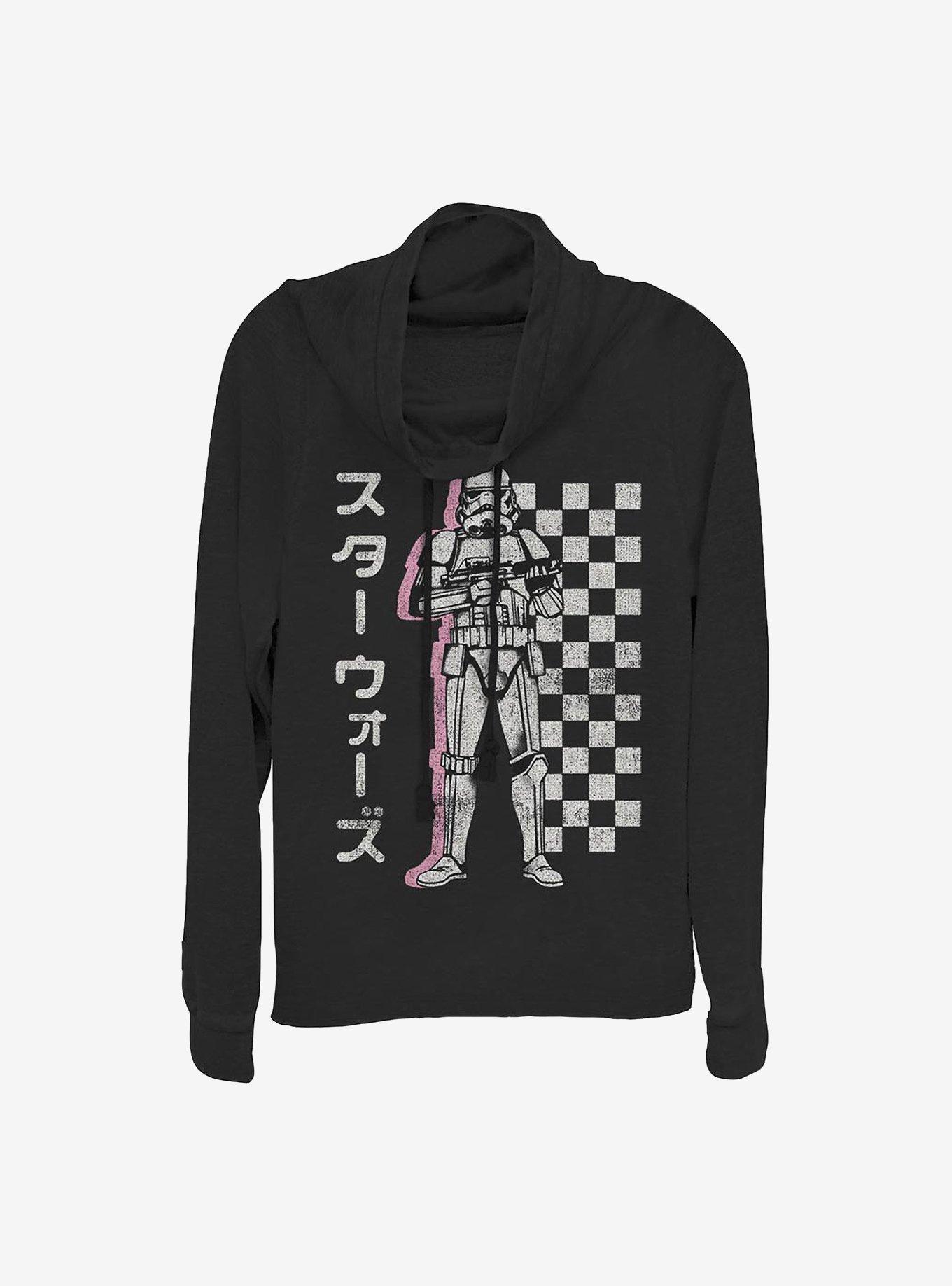 Star Wars Stormtrooper Checkered Cowlneck Long-Sleeve Girls Top, , hi-res