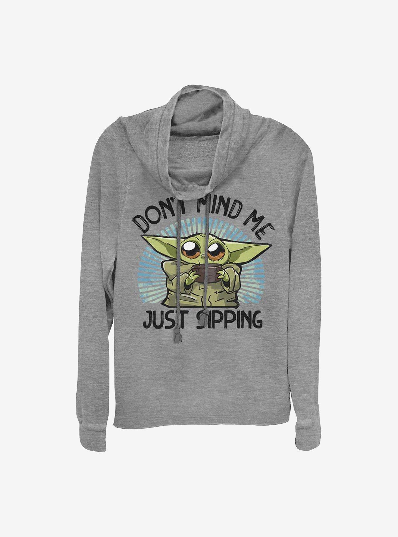 Star Wars The Mandalorian The Child Just Sipping Cowlneck Long-Sleeve Girls Top, , hi-res