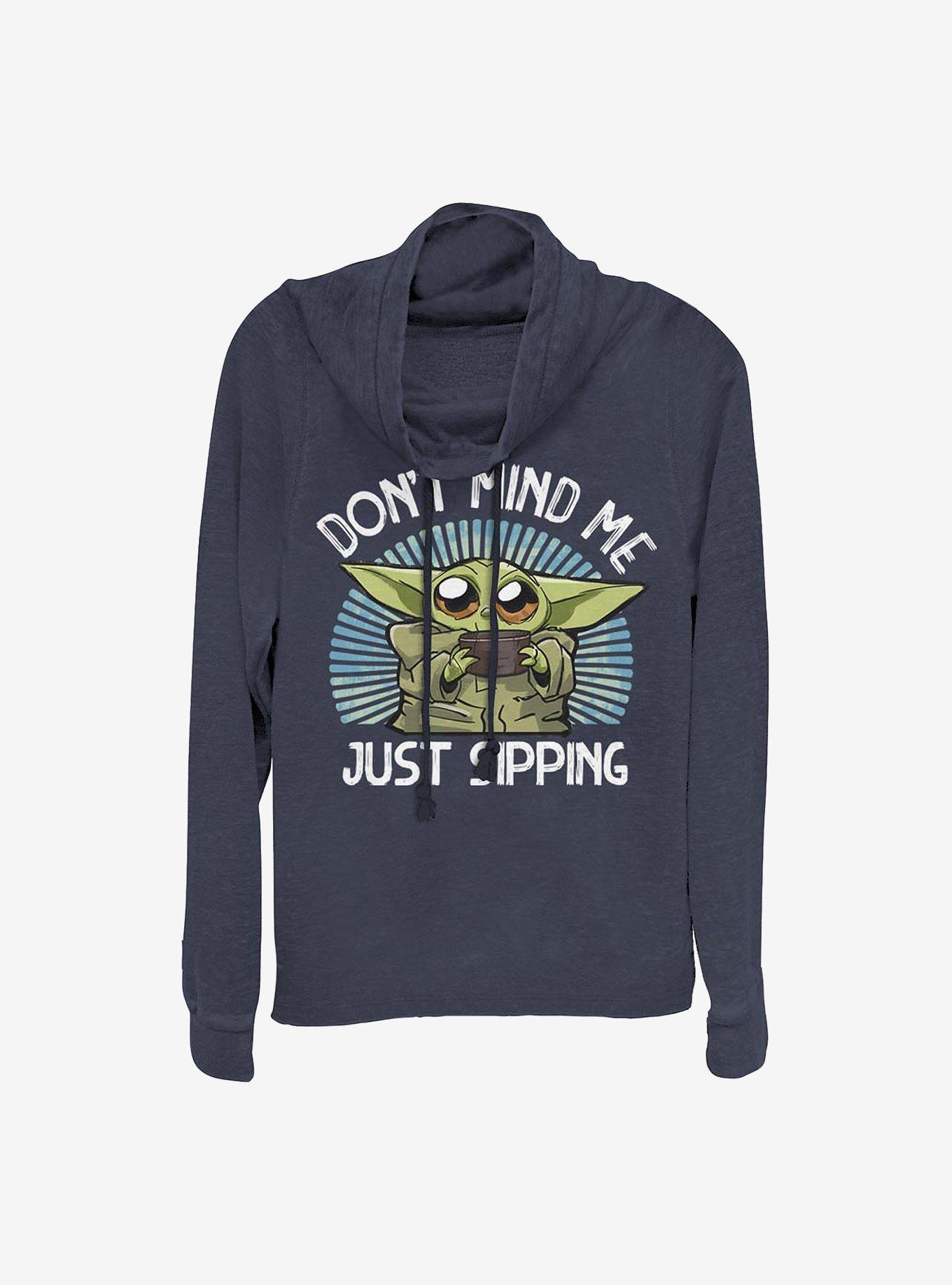 Star Wars The Mandalorian The Child Just Sipping Cowlneck Long-Sleeve Girls Top, , hi-res