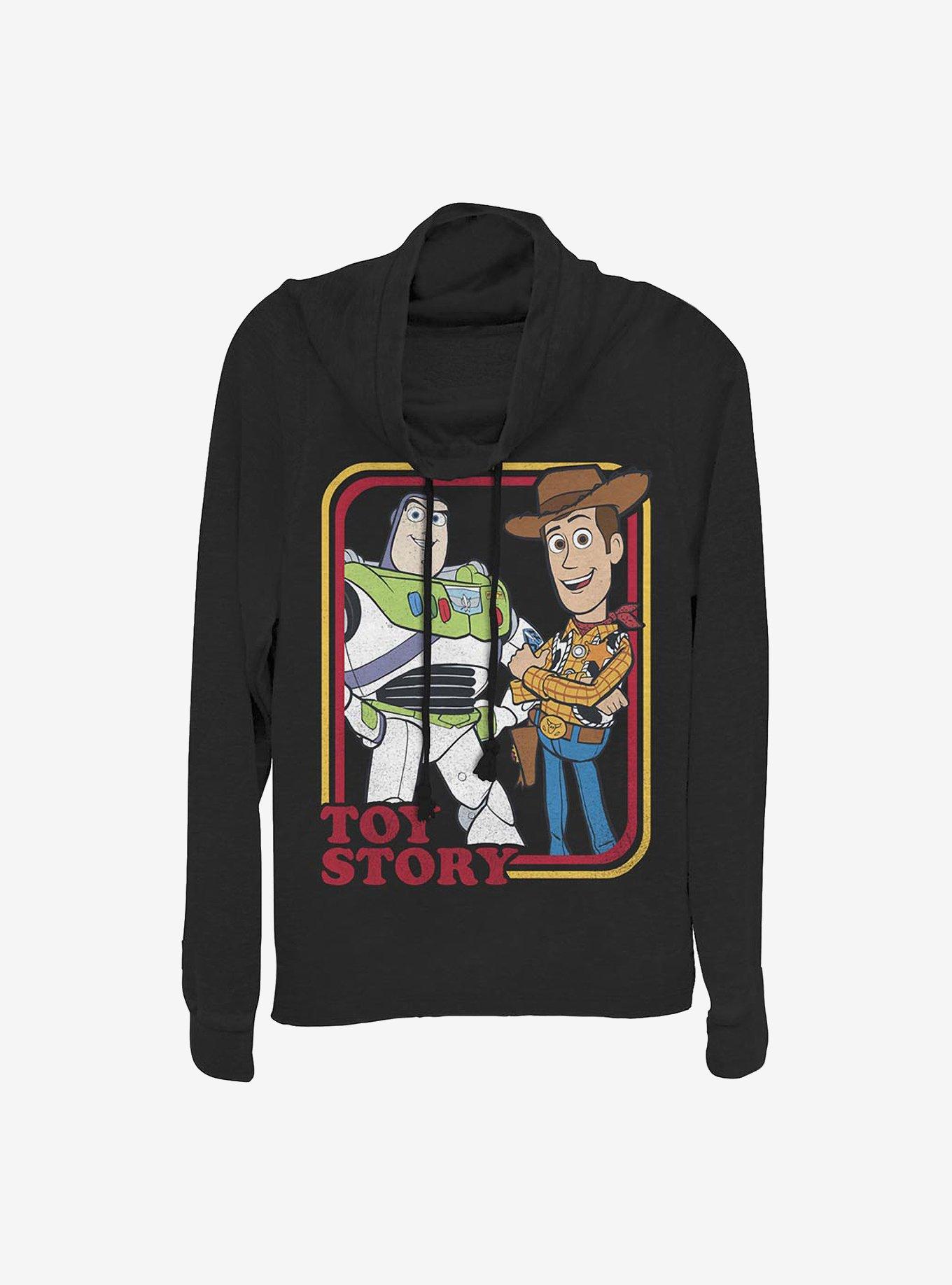Disney Pixar Toy Story 4 Vintage Duo Cowlneck Long-Sleeve Girls Top, BLACK, hi-res