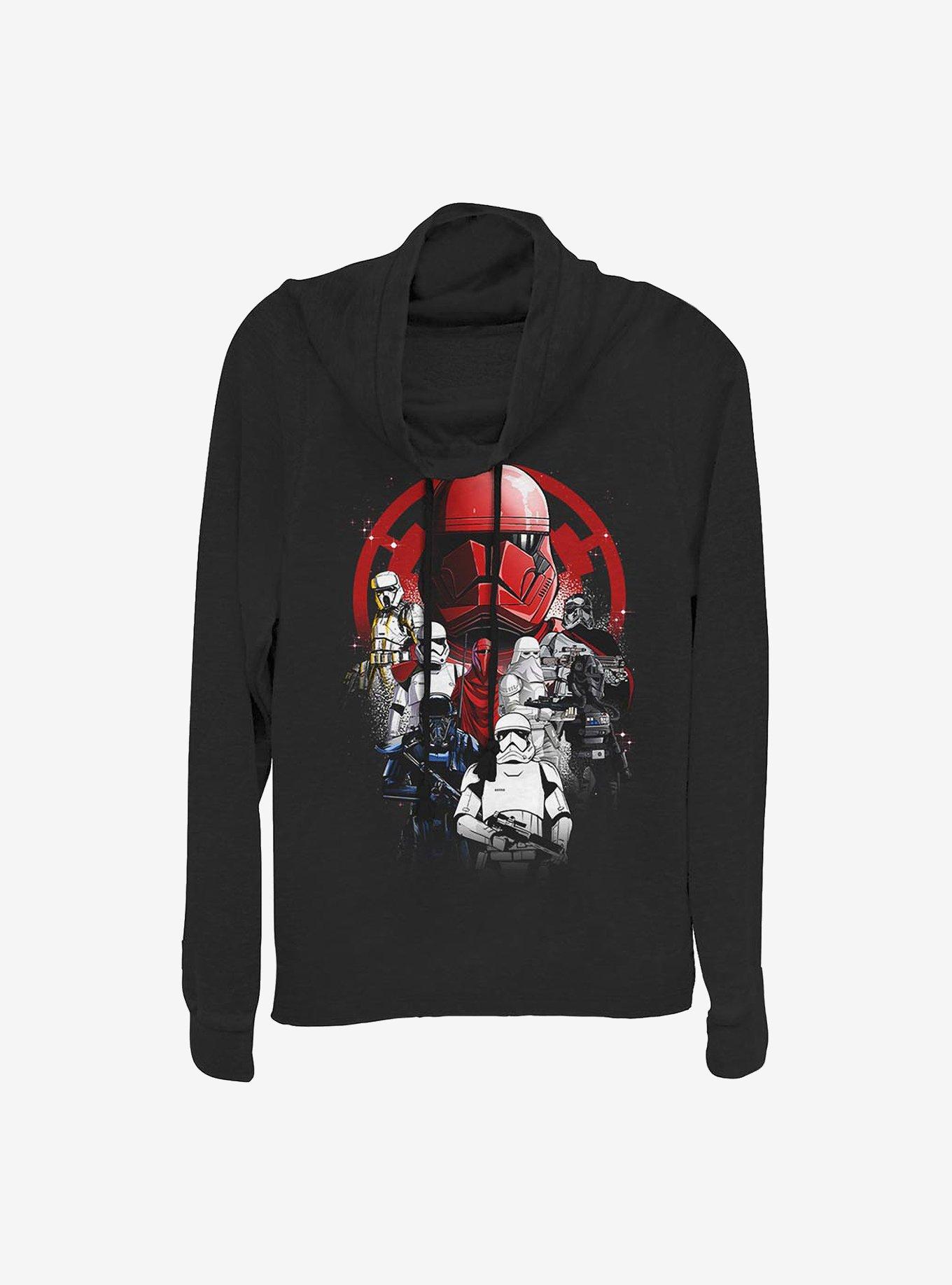 Star Wars Troops Poster Cowlneck Long-Sleeve Girls Top, BLACK, hi-res