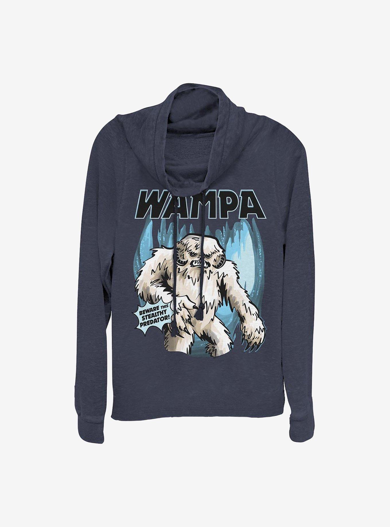 Star Wars Wampa Cave Cowlneck Long-Sleeve Girls Top, NAVY, hi-res