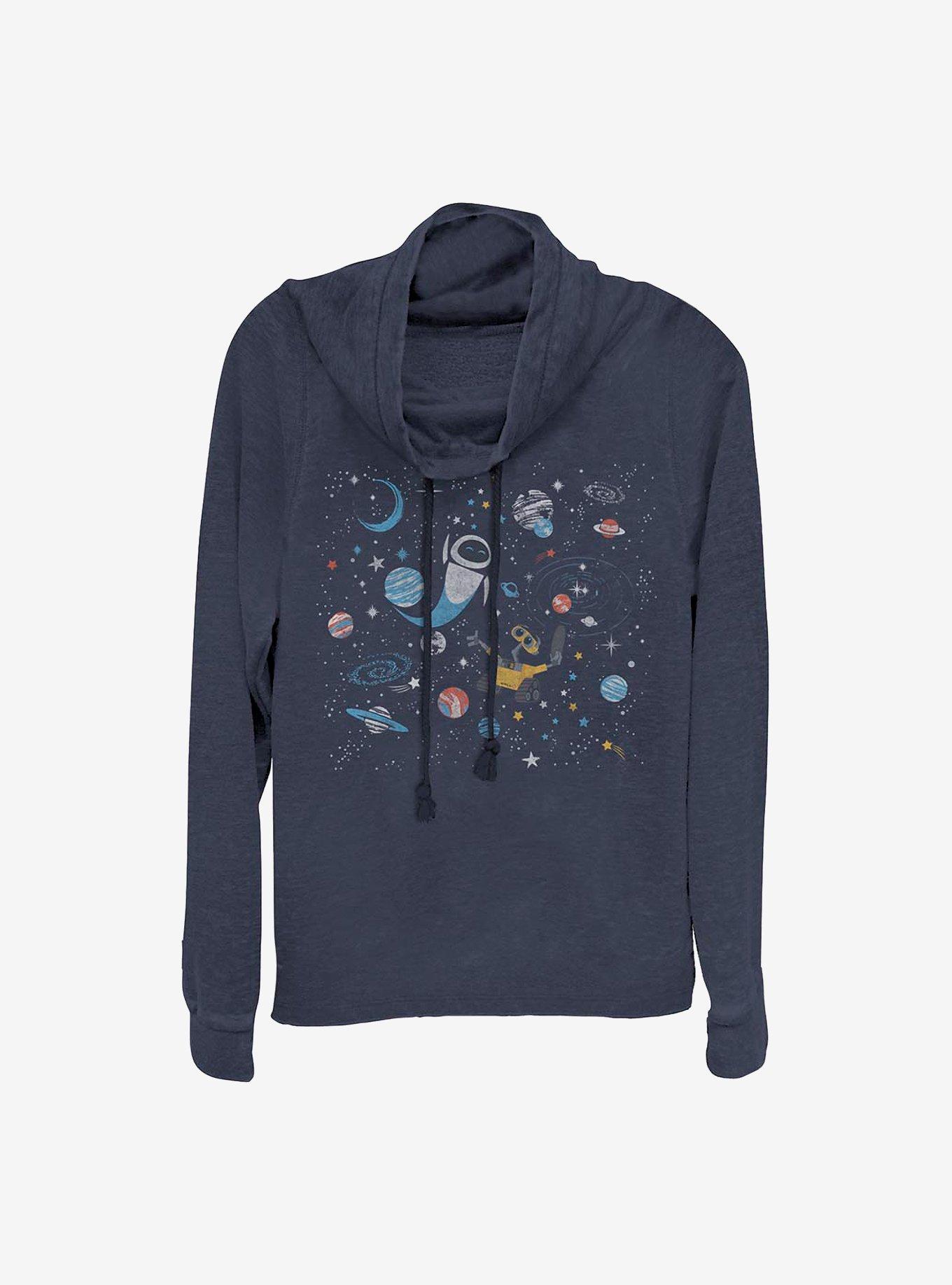 Disney Pixar Wall-E Galaxy Cowlneck Long-Sleeve Girls Top, NAVY, hi-res