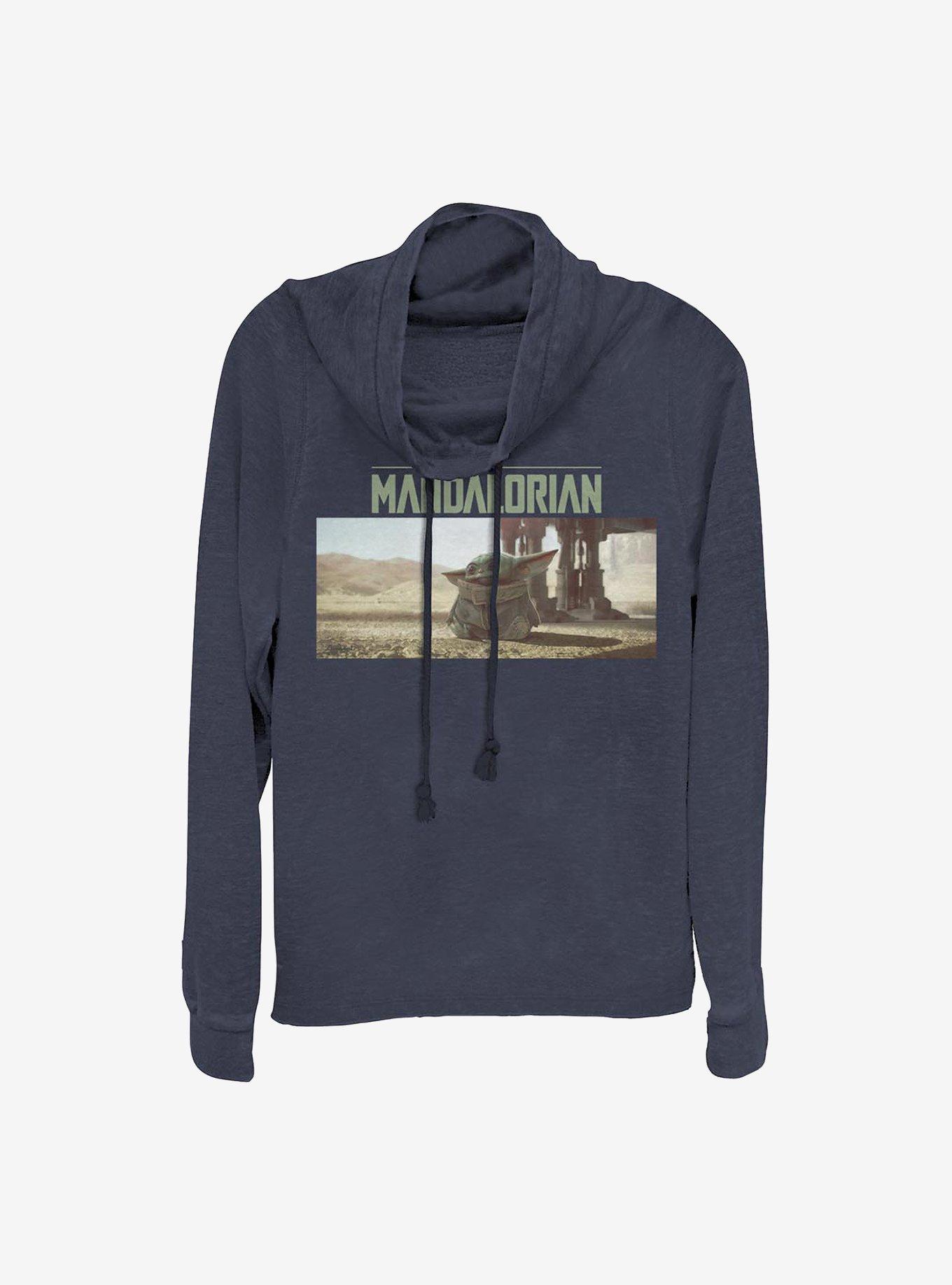 Star Wars The Mandalorian The Child Still Looking Cowlneck Long-Sleeve Girls Top, , hi-res