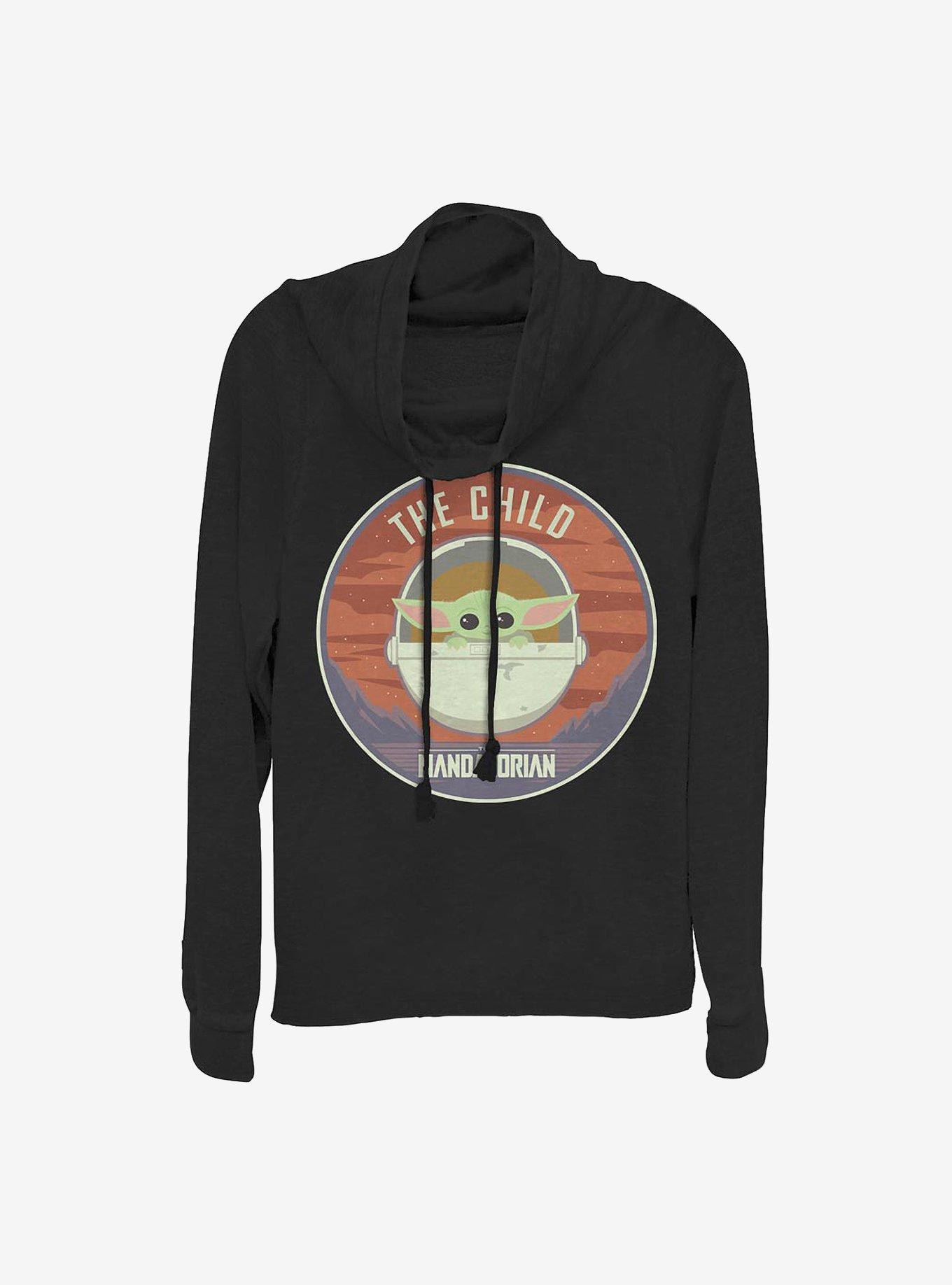 Star Wars The Mandalorian The Child Bassinet Badge Cowlneck Long-Sleeve Girls Top, , hi-res