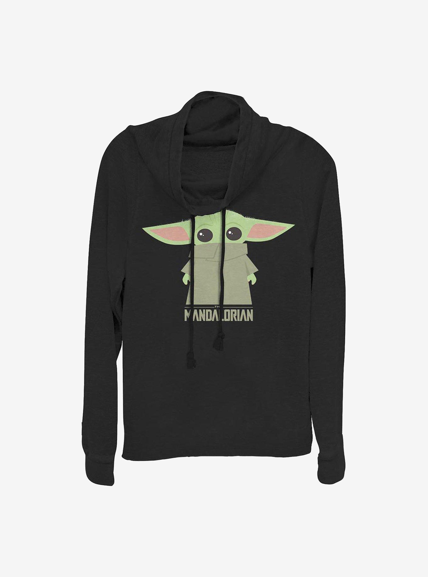 Star Wars The Mandalorian The Child Covered Face Cowlneck Long-Sleeve Girls Top, , hi-res