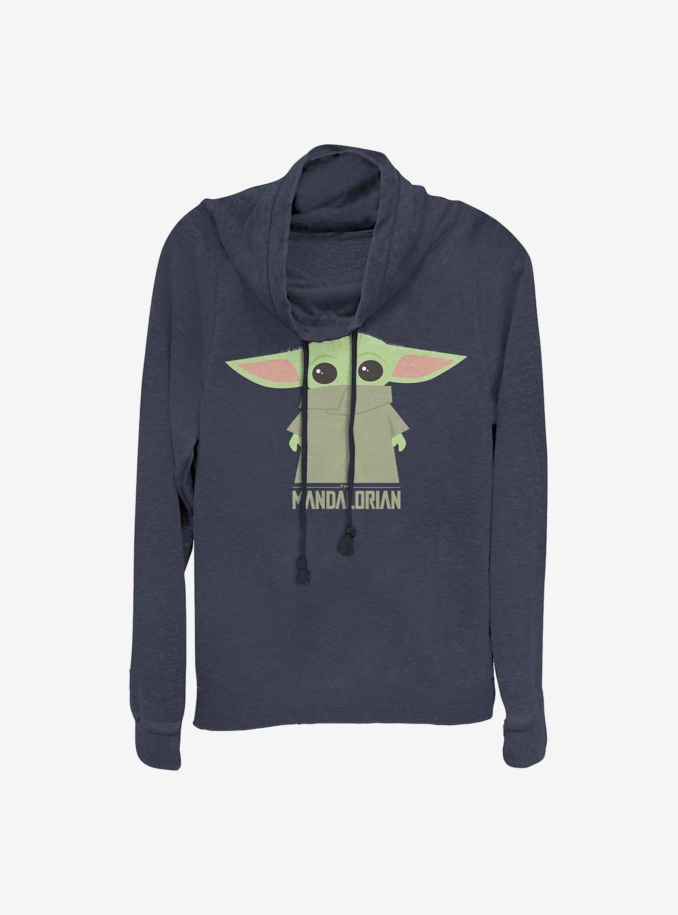 Star Wars The Mandalorian The Child Covered Face Cowlneck Long-Sleeve Girls Top, , hi-res