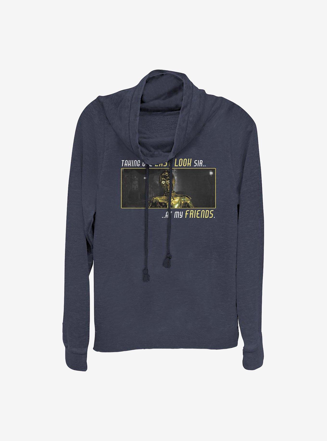 Star Wars: Episode IX The Rise Of Skywalker Last Look Cowlneck Long-Sleeve Girls Top, NAVY, hi-res