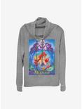 Disney The Little Mermaid Ariel And Ursula Cowlneck Long-Sleeve Girls Top, GRAY HTR, hi-res