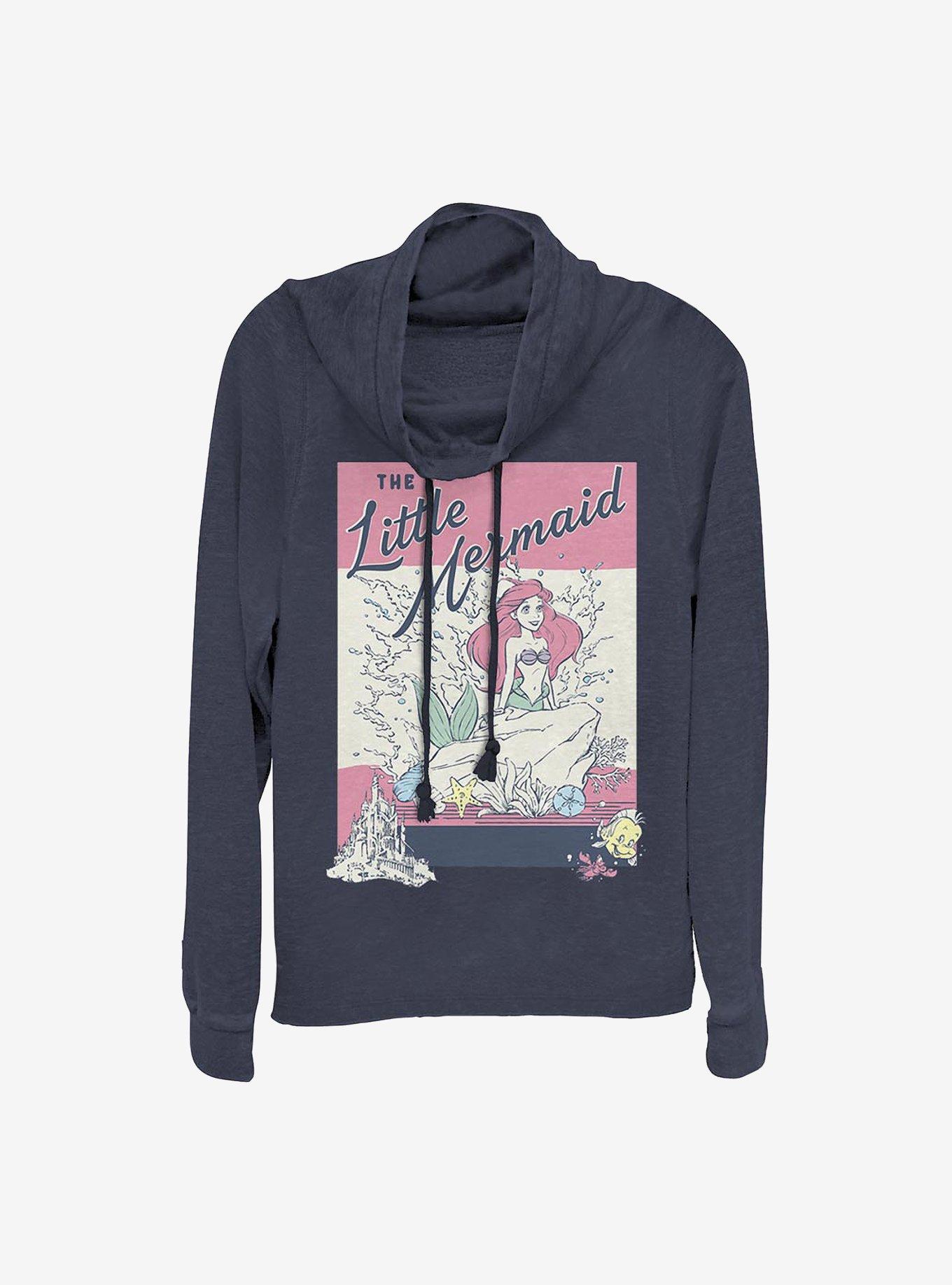 Disney The Little Mermaid Atlantica Ariel Cowlneck Long-Sleeve Girls Top, , hi-res