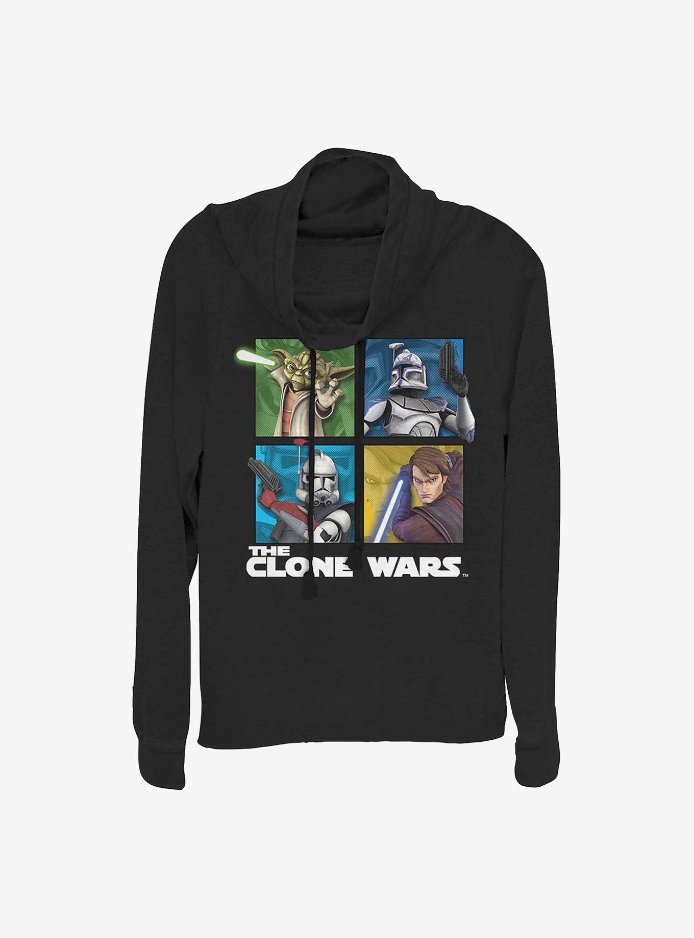 Star Wars: The Clone Wars Panel Four Cowlneck Long-Sleeve Girls Top, , hi-res