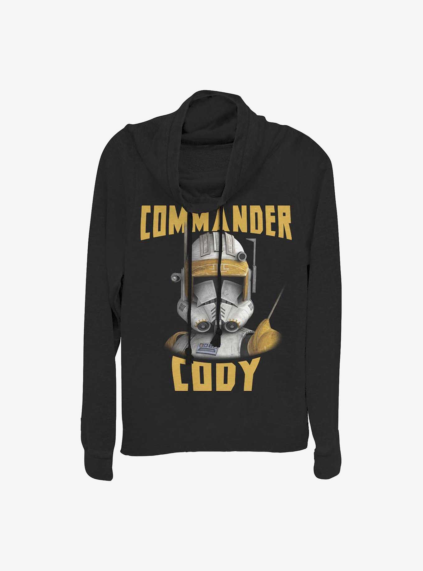 Star Wars: The Clone Wars Cody Face Cowlneck Long-Sleeve Girls Top, , hi-res