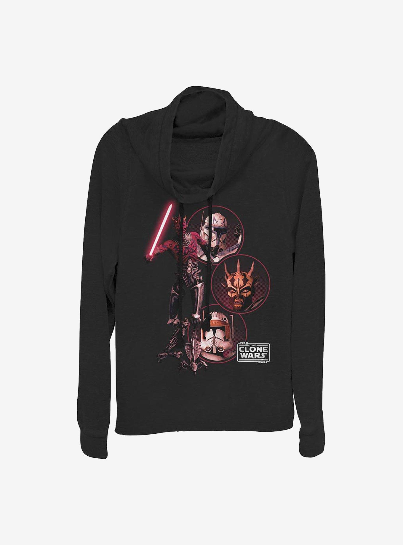 Star Wars: The Clone Wars Darkside Group Cowlneck Long-Sleeve Girls Top, , hi-res