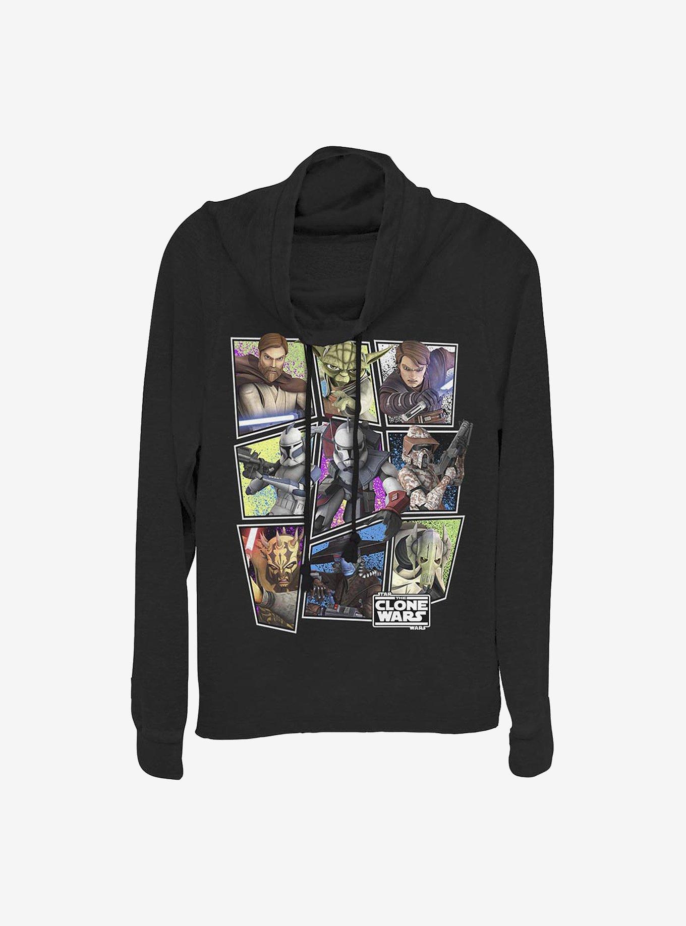 Star Wars: The Clone Wars Scattered Group Cowlneck Long-Sleeve Girls Top, , hi-res