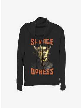 Star Wars: The Clone Wars Savage Face Cowlneck Long-Sleeve Girls Top, , hi-res