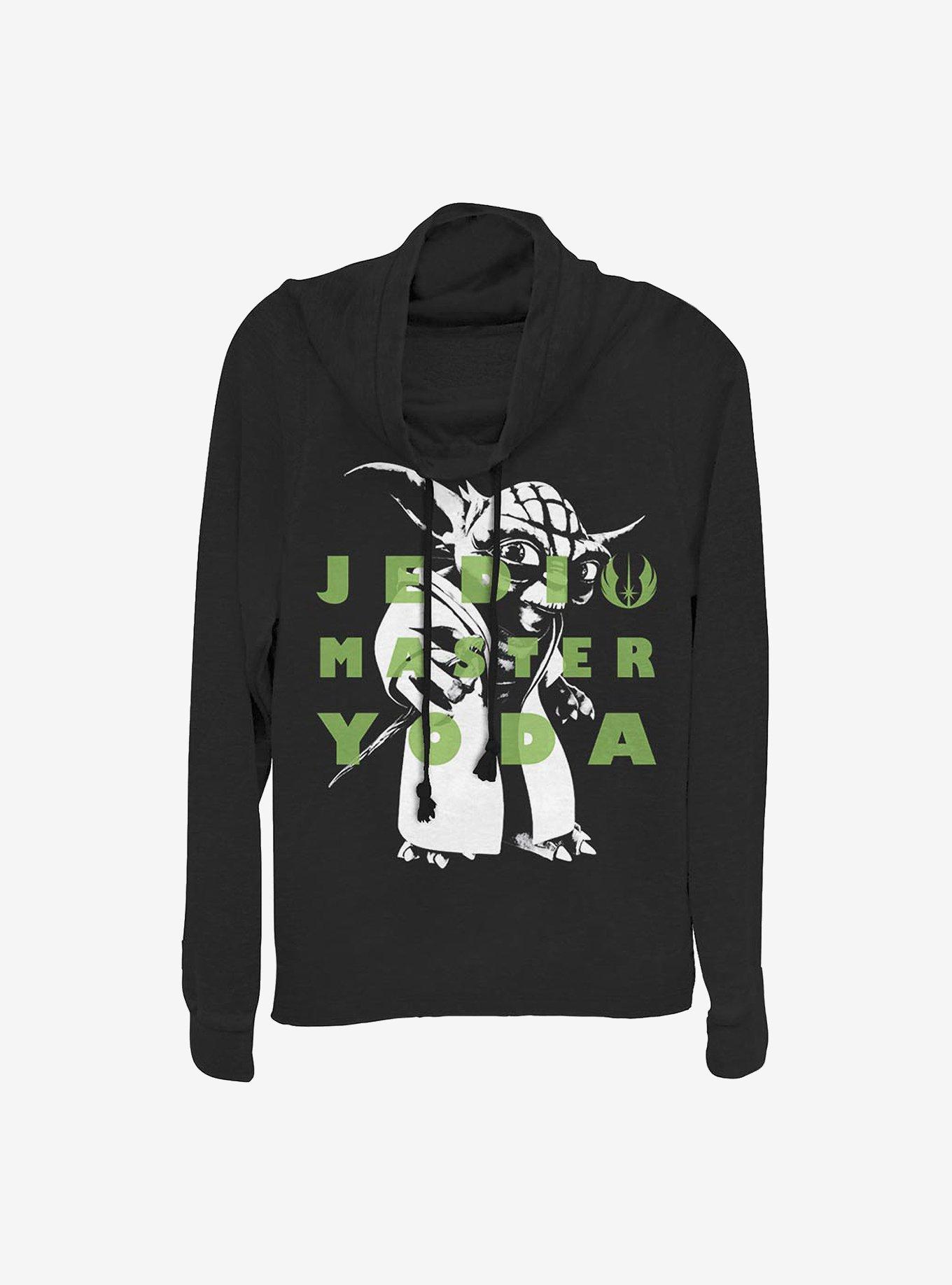 Star Wars: The Clone Wars Yoda Text Cowlneck Long-Sleeve Girls Top, , hi-res