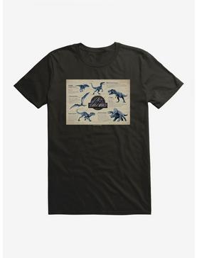 Jurassic World Dino Info Rectangle Greyscale T-Shirt, , hi-res