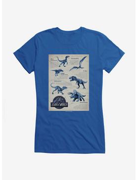 Jurassic World Dino Info Greyscale Girls T-Shirt, , hi-res