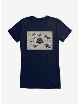 Jurassic World Dino Info Rectangle Greyscale Girls T-Shirt, , hi-res