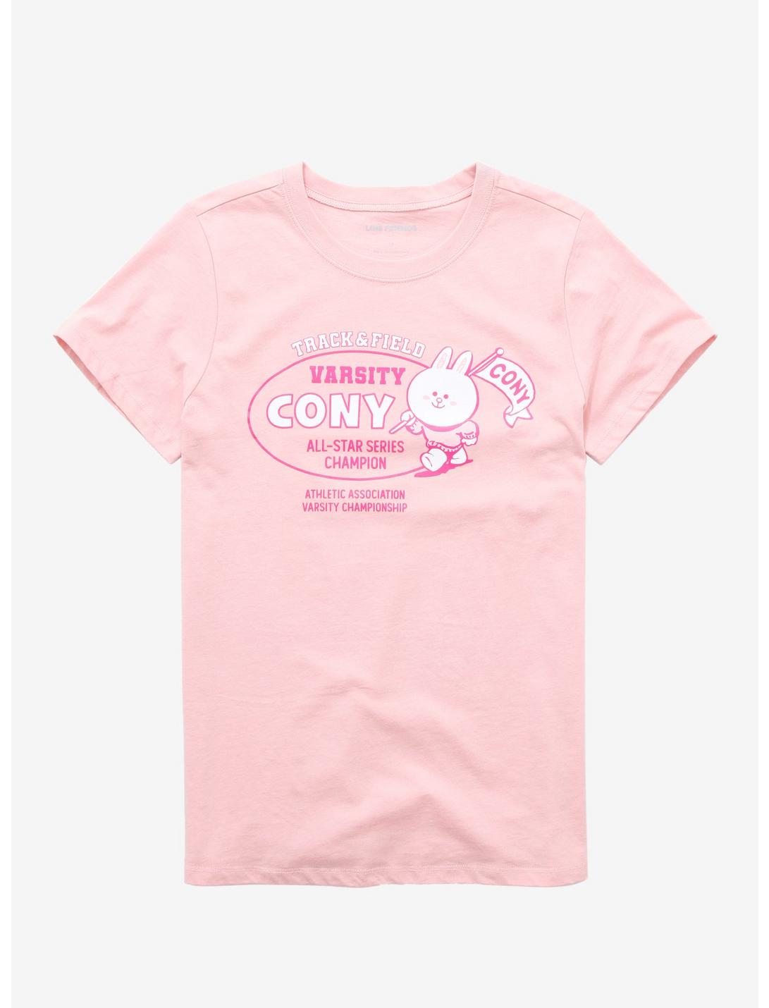 LINE FRIENDS BROWN & FRIENDS Varsity CONY Women's T-Shirt - BoxLunch Exclusive, LIGHT PINK, hi-res