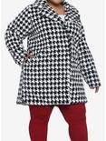 Houndstooth Faux Fur Girls Long Coat Plus Size, HOUNDSTOOTH PLAID, hi-res