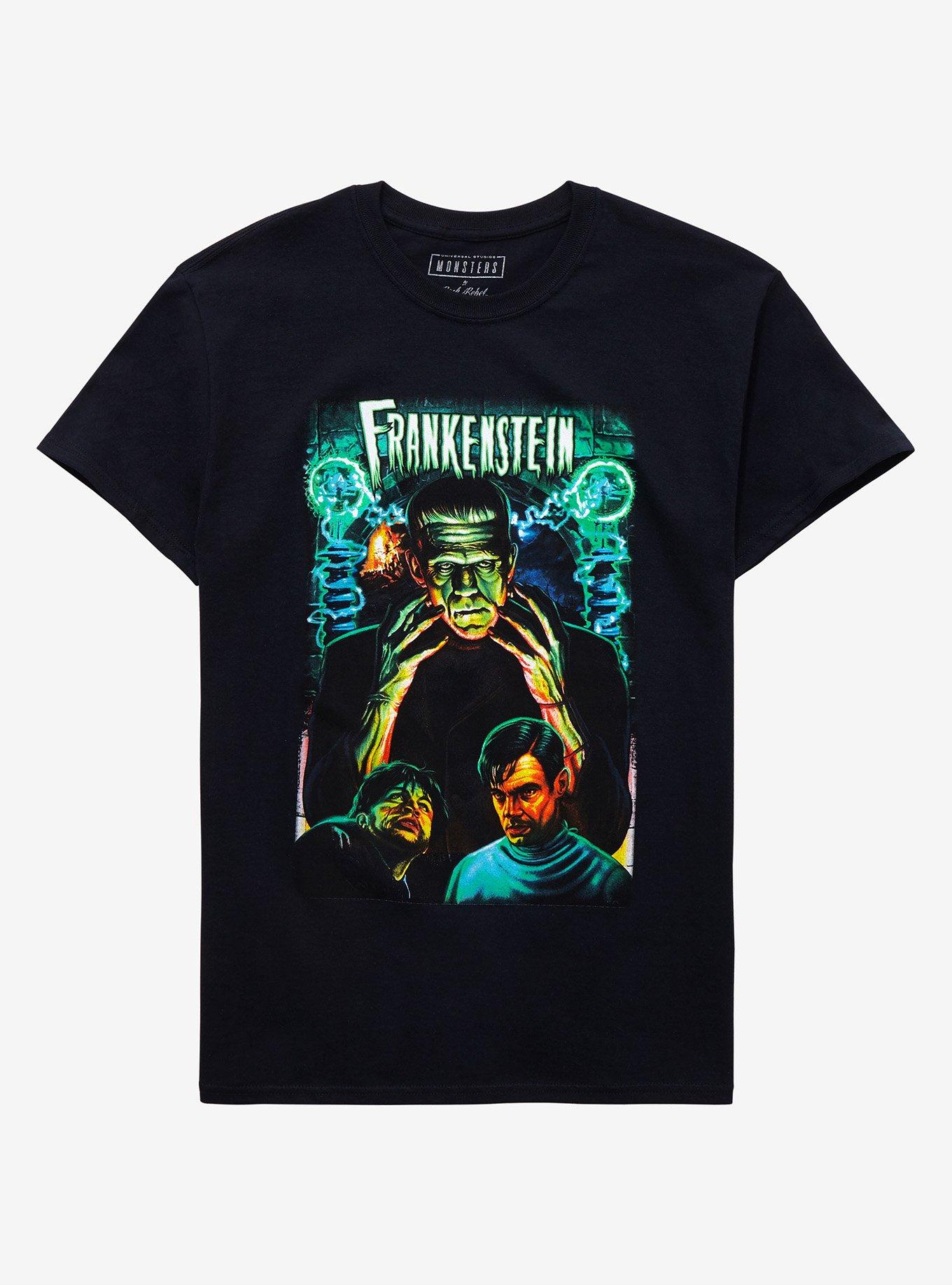 Universal Monsters Frankenstein Electricity T-Shirt, BLACK, hi-res