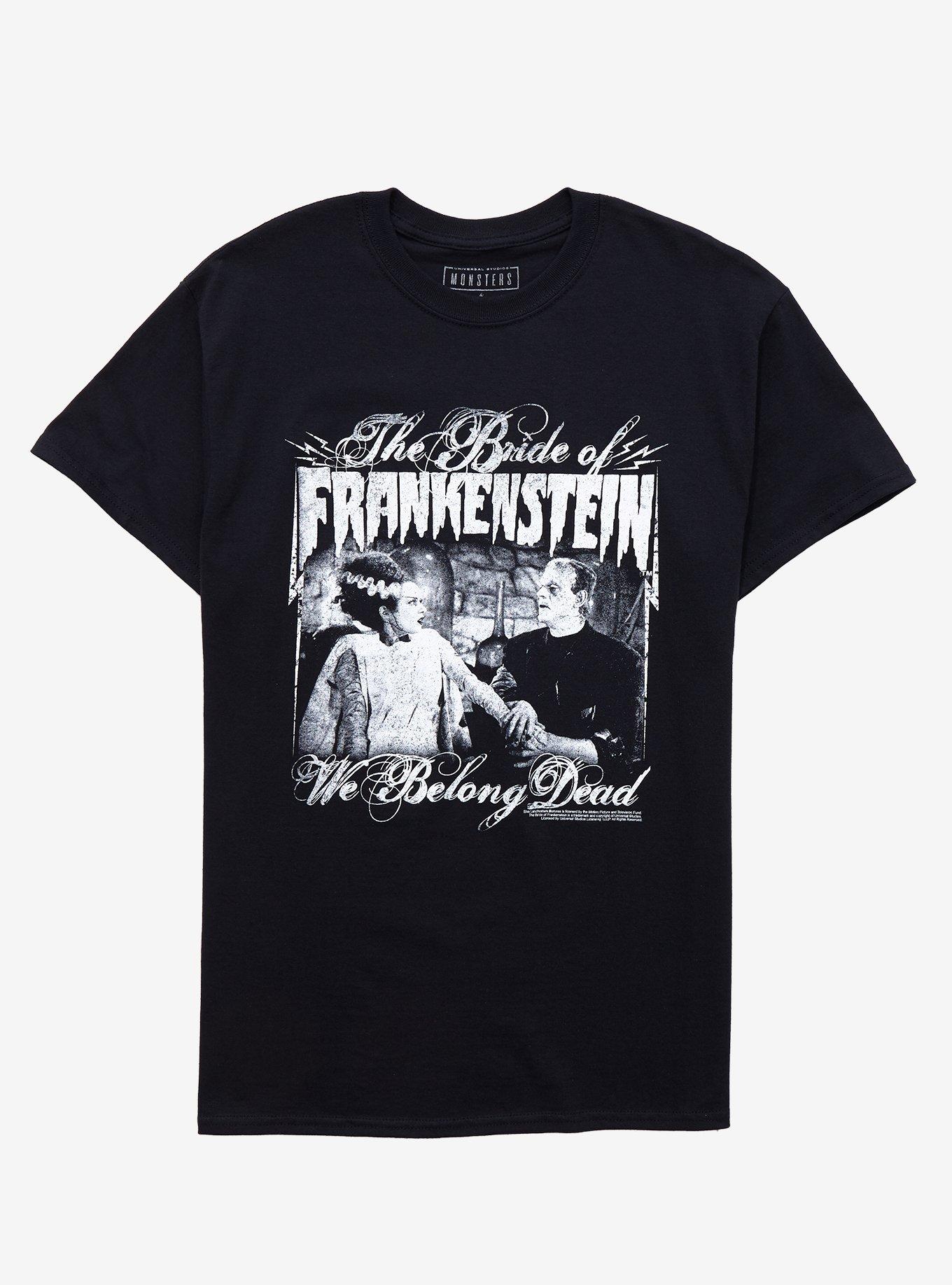 Universal Monsters Bride Of Frankenstein We Belong Dead T-Shirt, BLACK, hi-res
