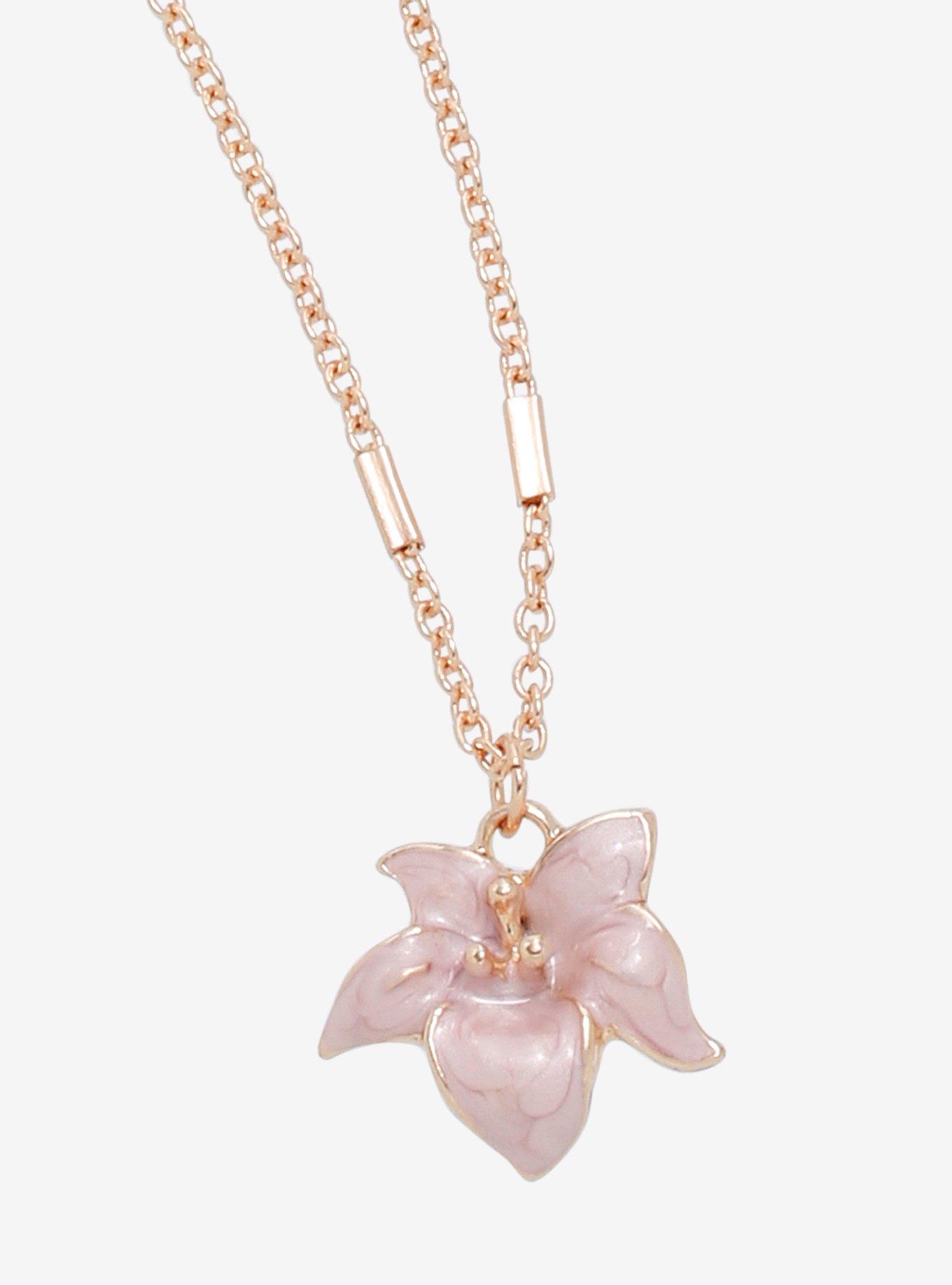 Disney Mulan Cherry Blossom Stationed Bead Necklace, , hi-res