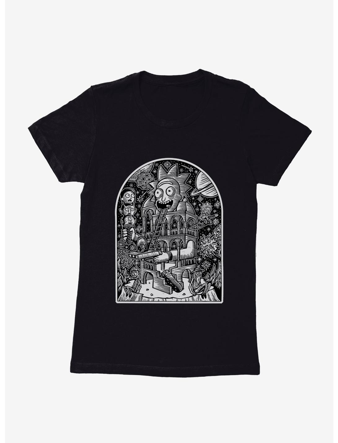 Rick And Morty Temple Of Rick Womens T-Shirt, BLACK, hi-res