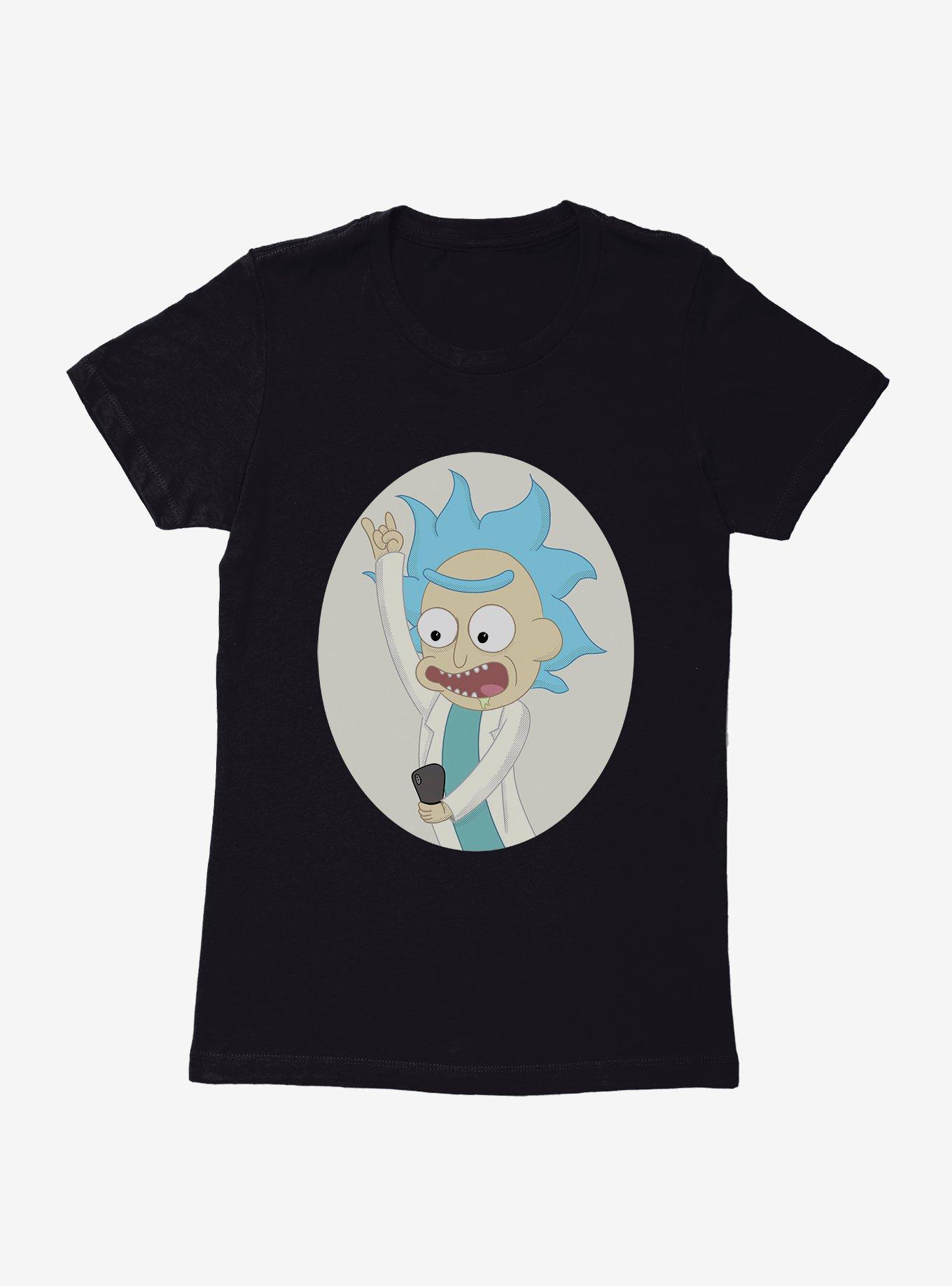 Bolt Mantle Robust Rick And Morty Selfie Tiny Rick Womens T-Shirt | BoxLunch
