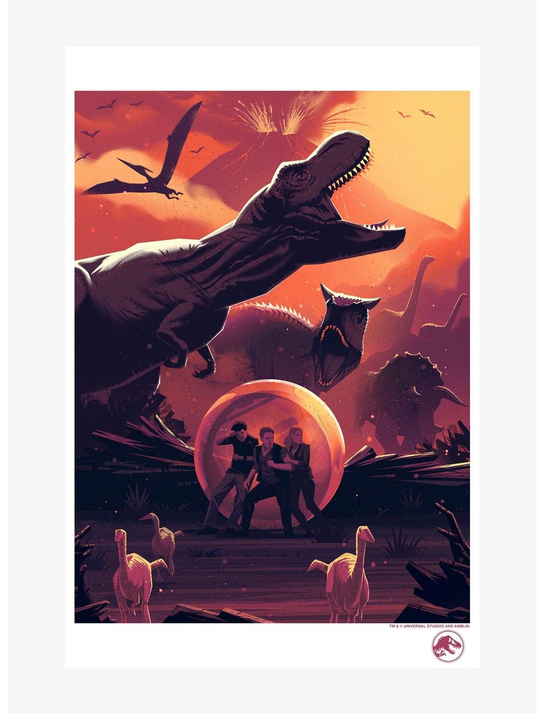 Jurassic World Dinosaur Attack Poster, WHITE, hi-res