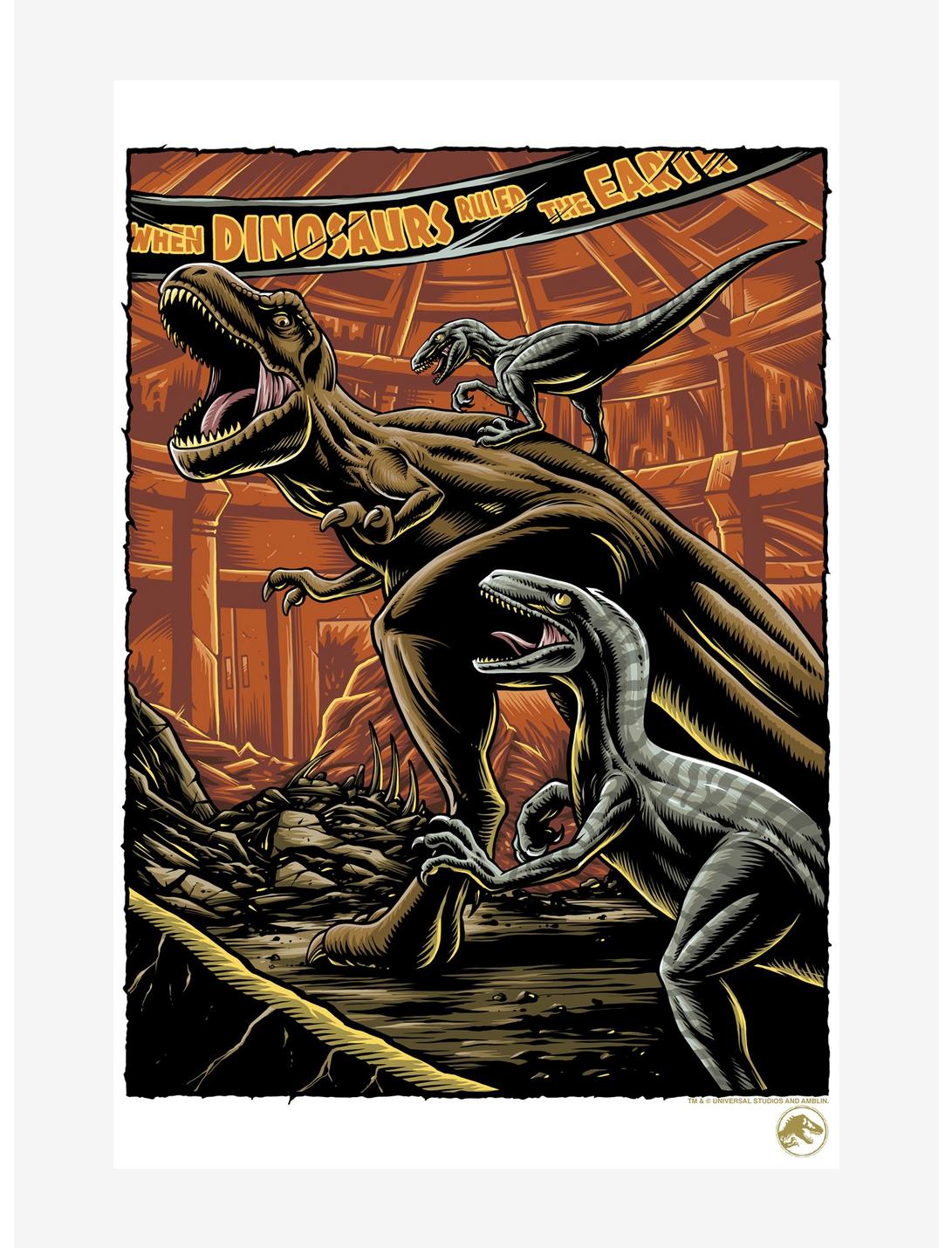 Jurassic World When Dinosaurs Ruled The Earth Poster, WHITE, hi-res