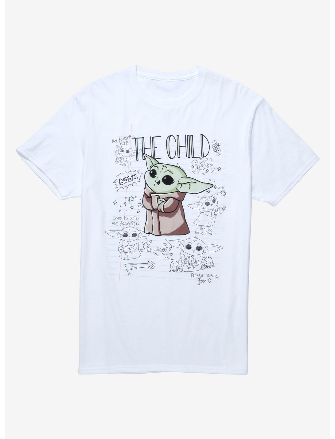 Star Wars The Mandalorian The Child Sketch T-Shirt - BoxLunch Exclusive, WHITE, hi-res