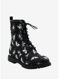 Black & White Butterfly Combat Boots, MULTI, hi-res