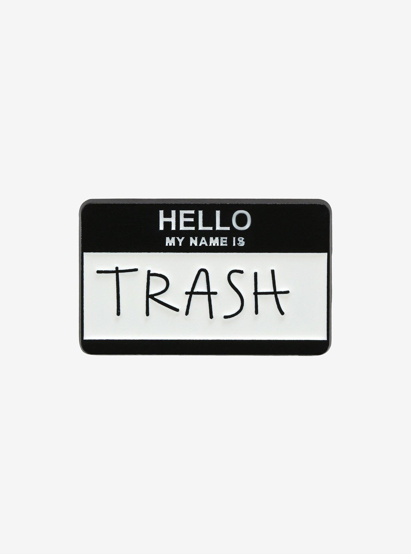 Hello Trash Enamel Pin, , hi-res