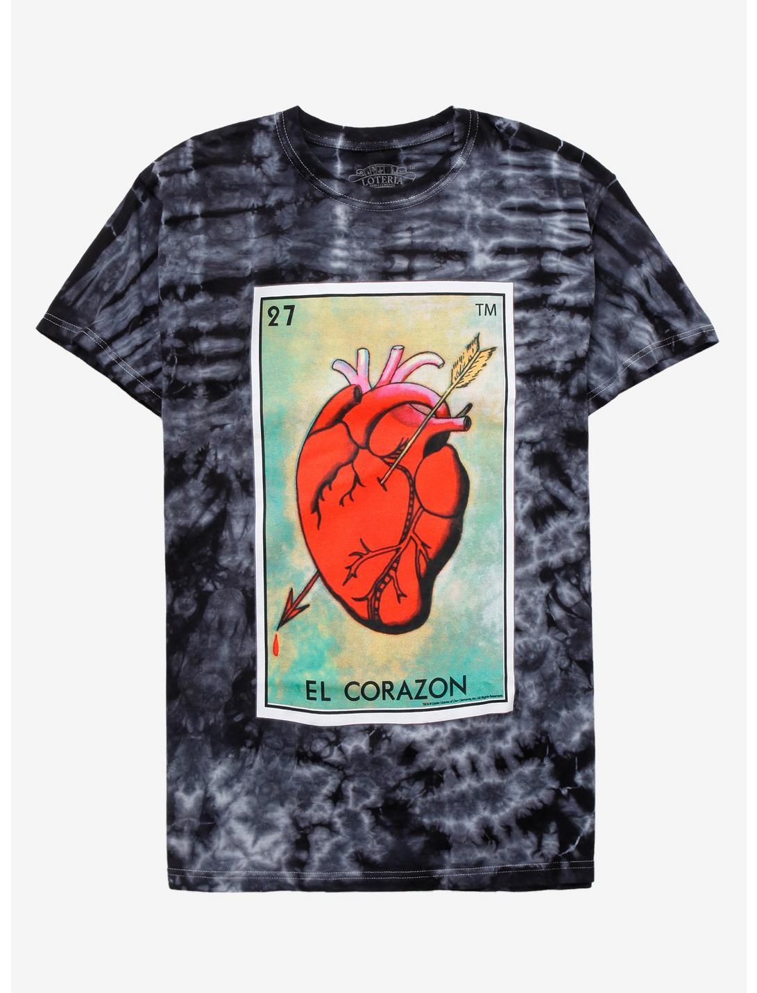 Loteria El Corazon Tie-Dye Boyfriend Fit Girls T-Shirt, MULTI, hi-res