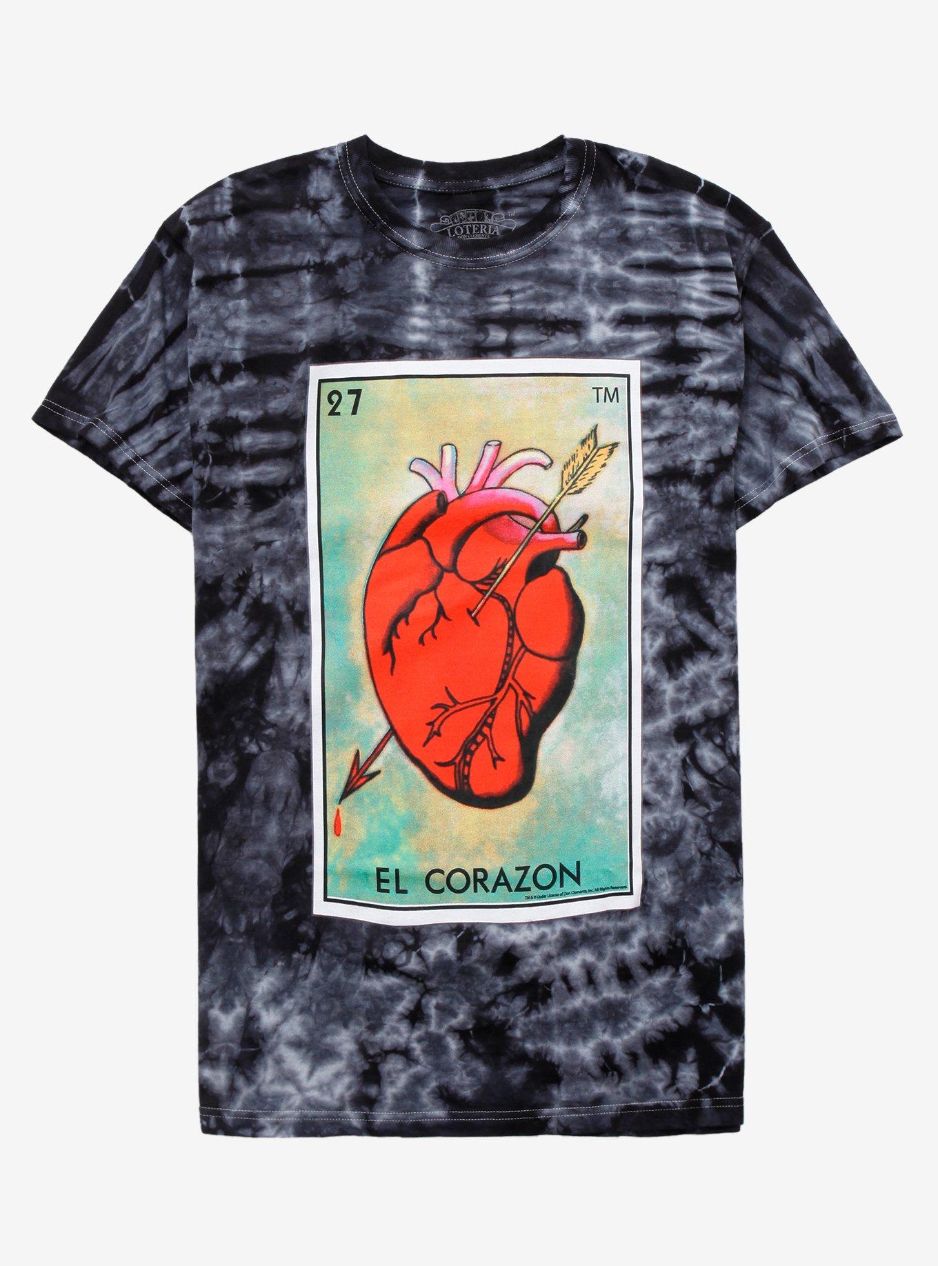 Loteria El Corazon Tie-Dye Boyfriend Fit Girls T-Shirt, MULTI, hi-res