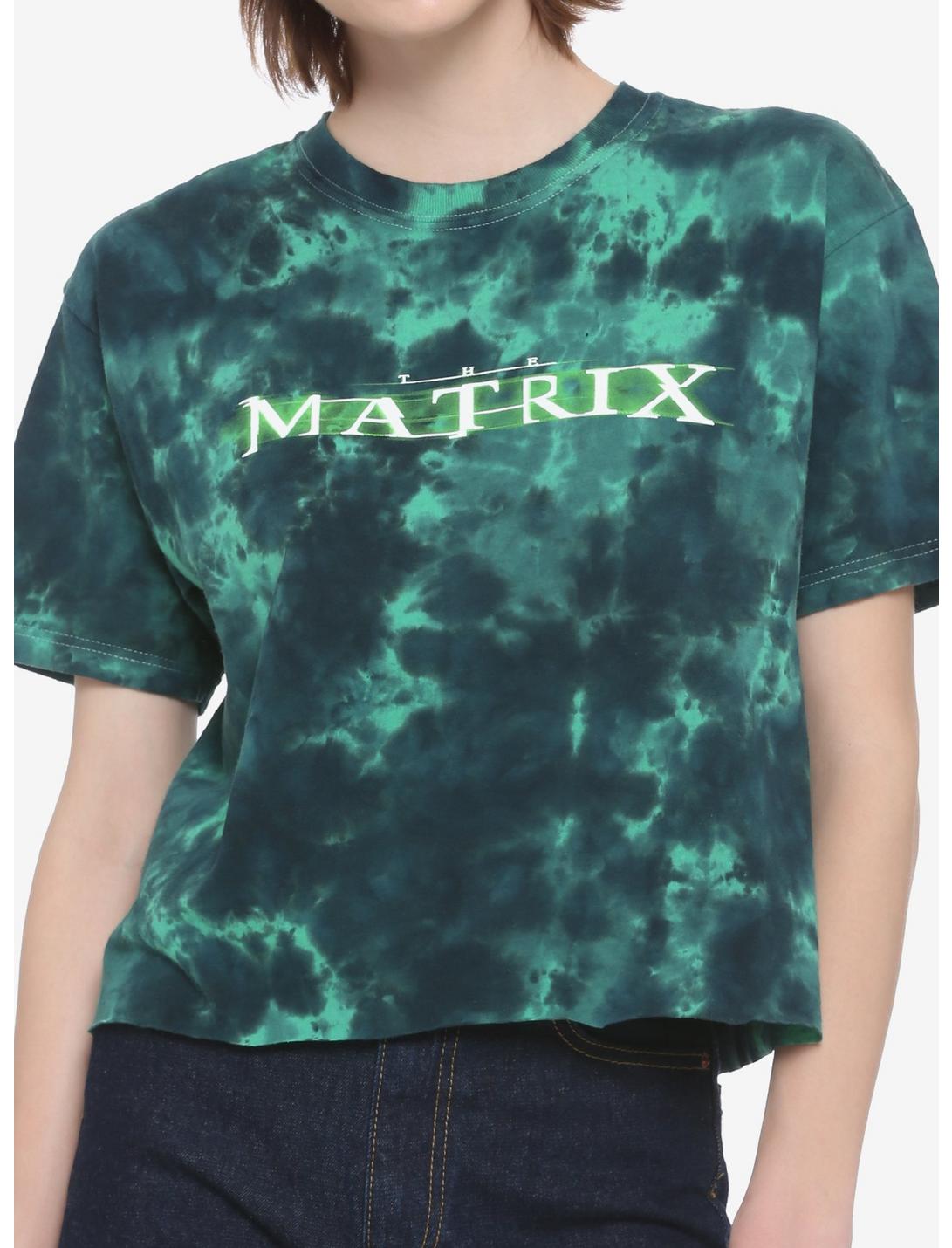 The Matrix Tie-Dye Girls Crop T-Shirt, BLACK, hi-res