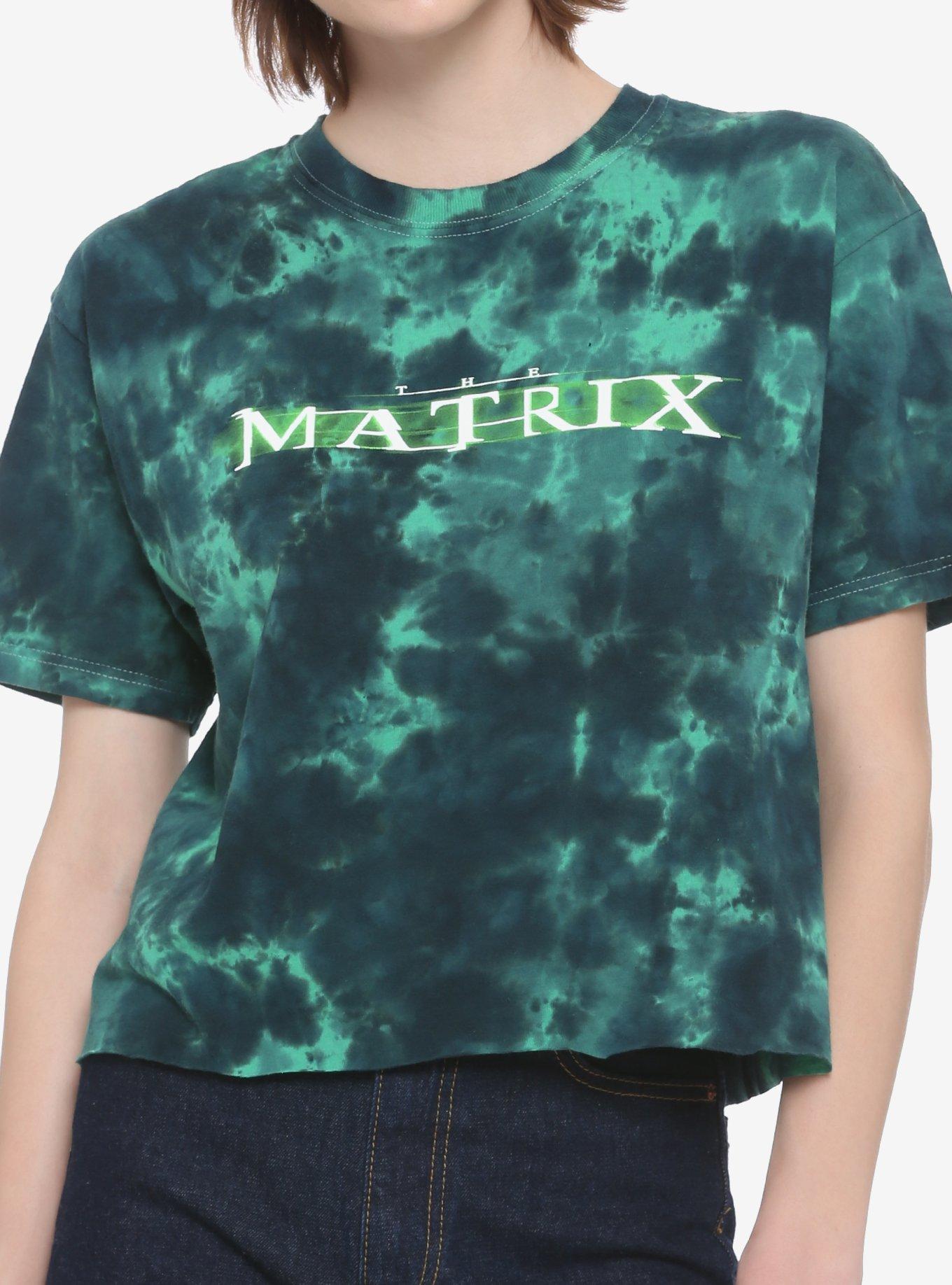 The Matrix Tie-Dye Girls Crop T-Shirt, BLACK, hi-res