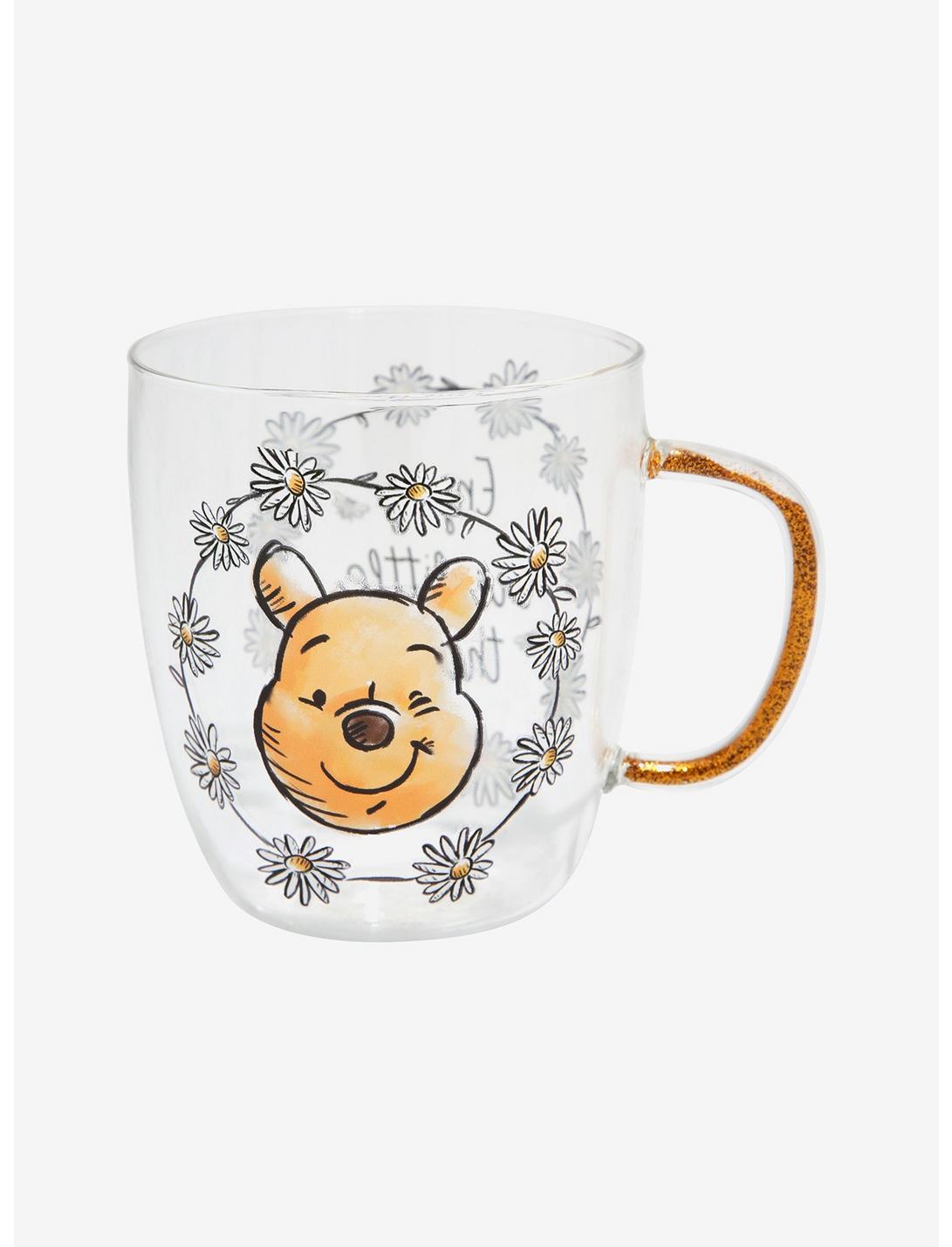 Disney Winnie the Pooh Glitter Handle Glass Mug - BoxLunch Exclusive, , hi-res