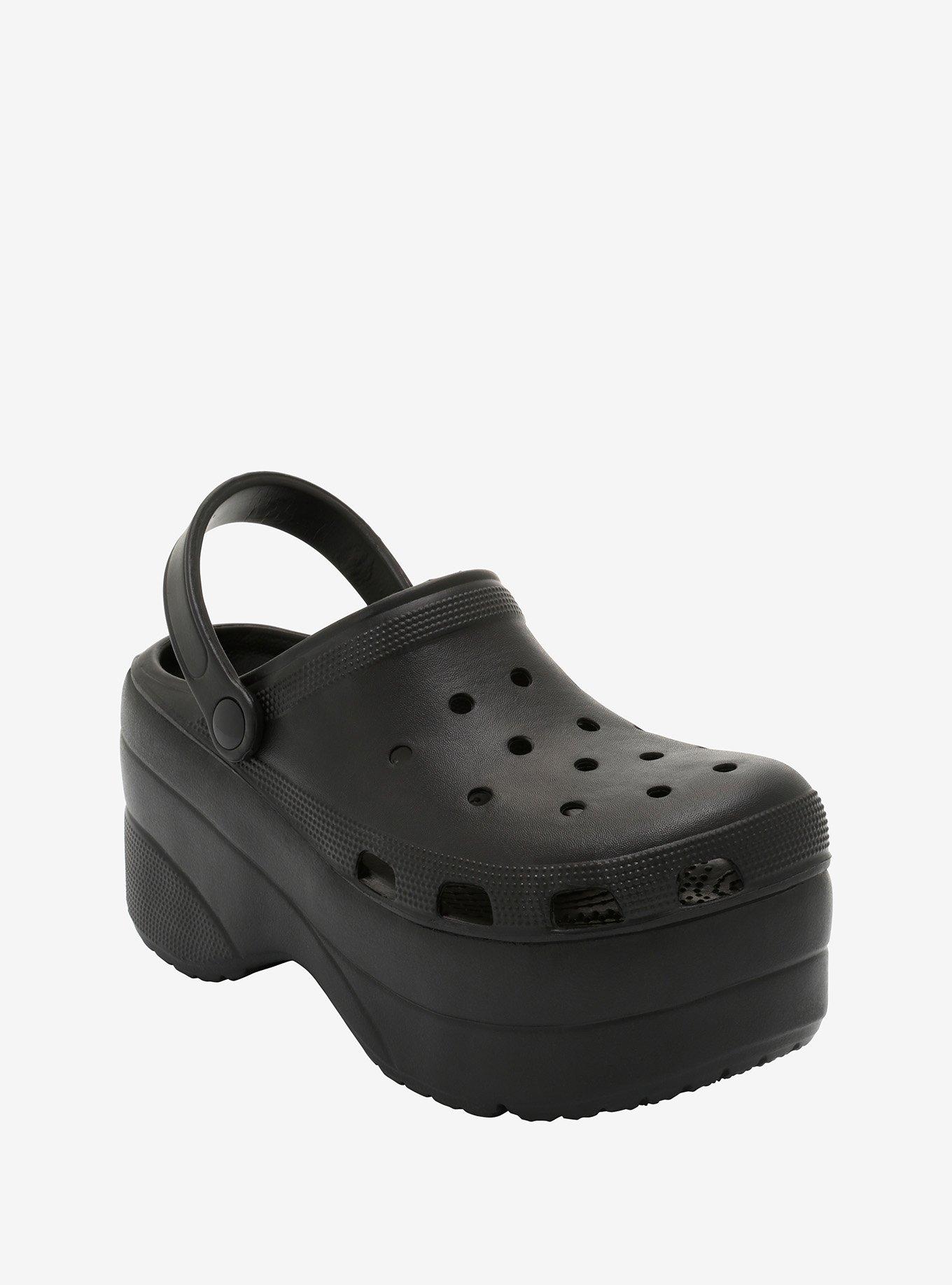 Black best sale platform crocs