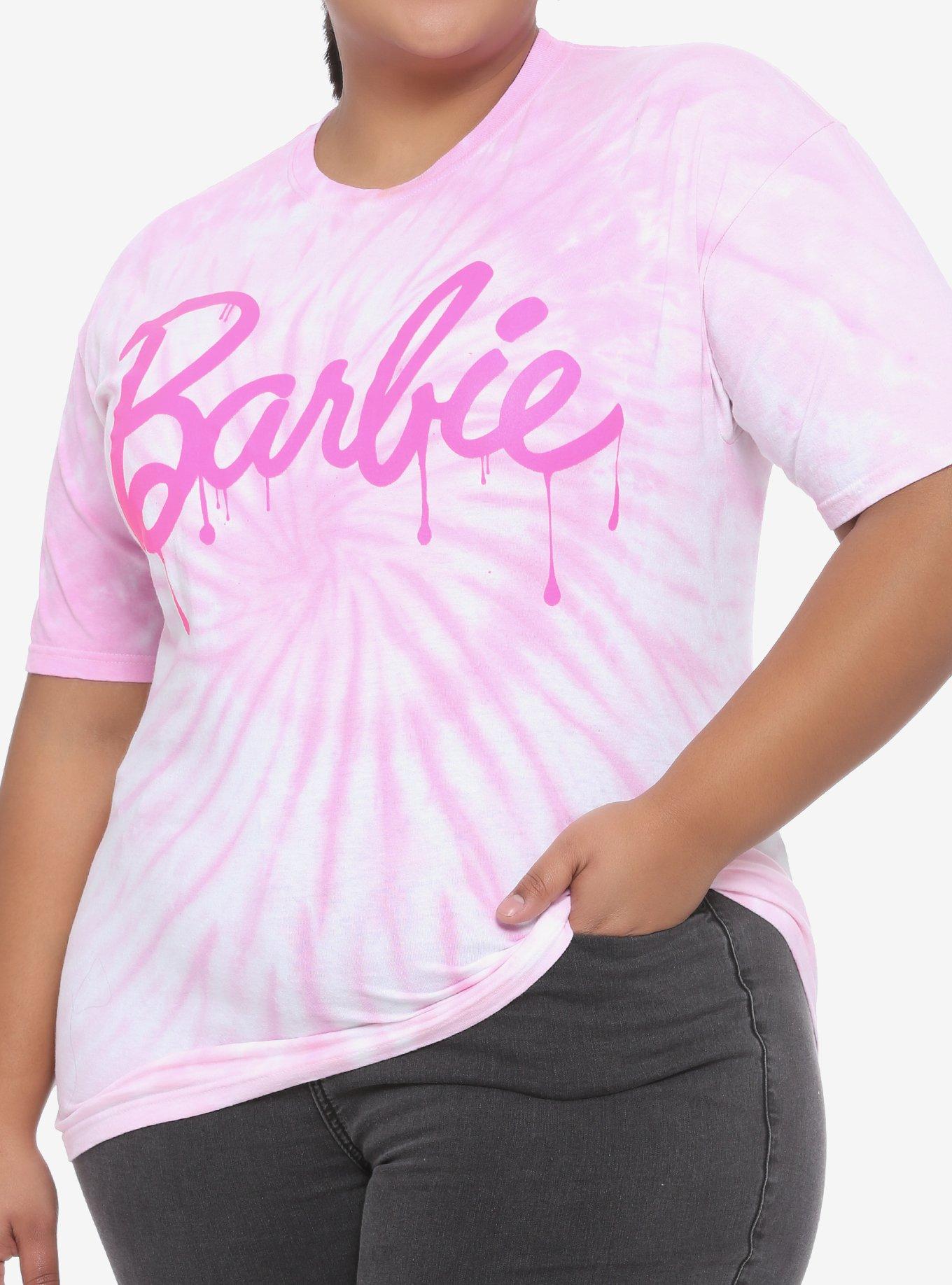 Barbie Drip Logo Tie-Dye Boyfriend Fit Girls T-Shirt Plus Size, WHITE, hi-res