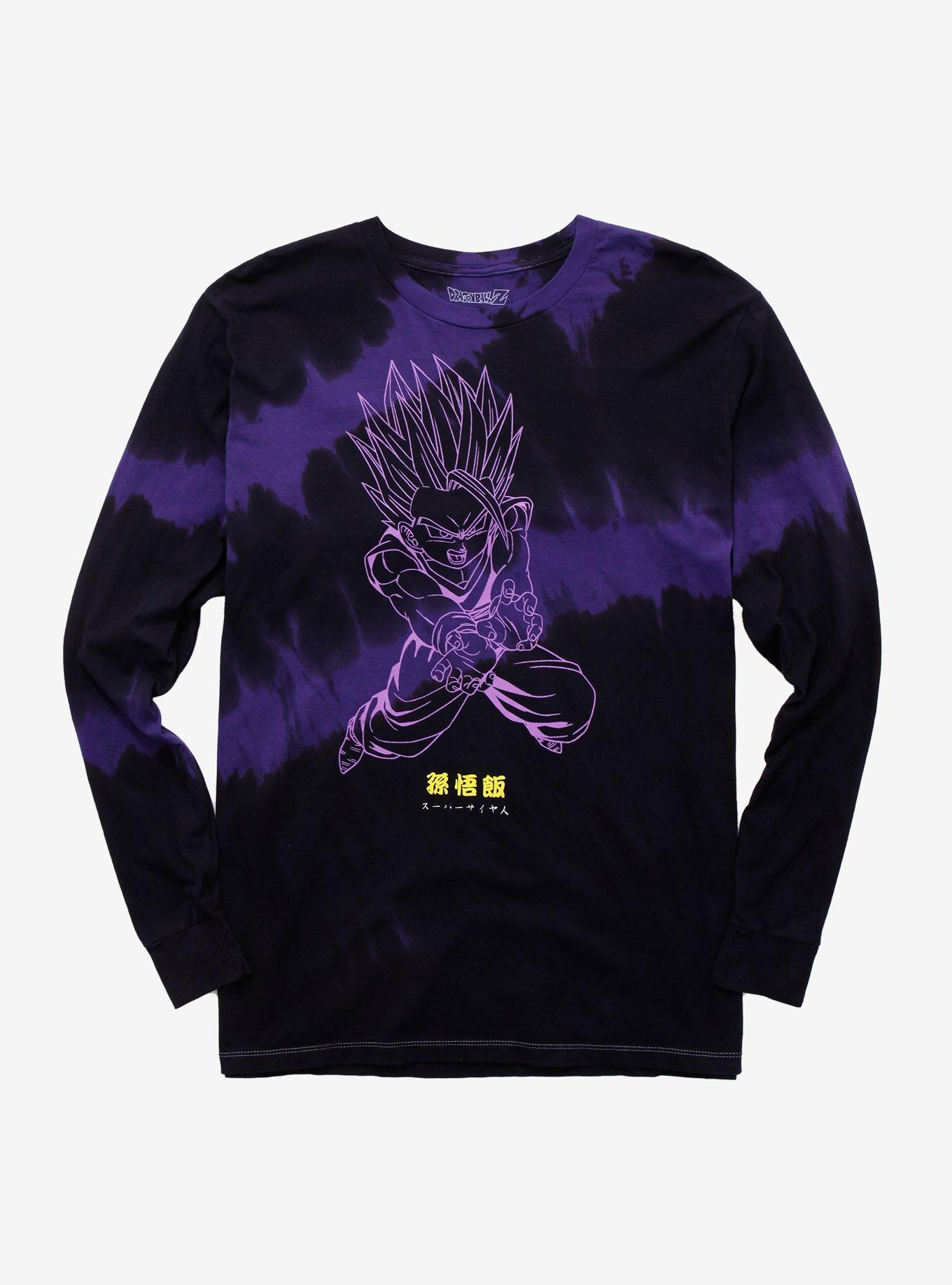 Dragon Ball Z Gohan Purple Tie-Dye Long-Sleeve T-Shirt, MULTI, hi-res