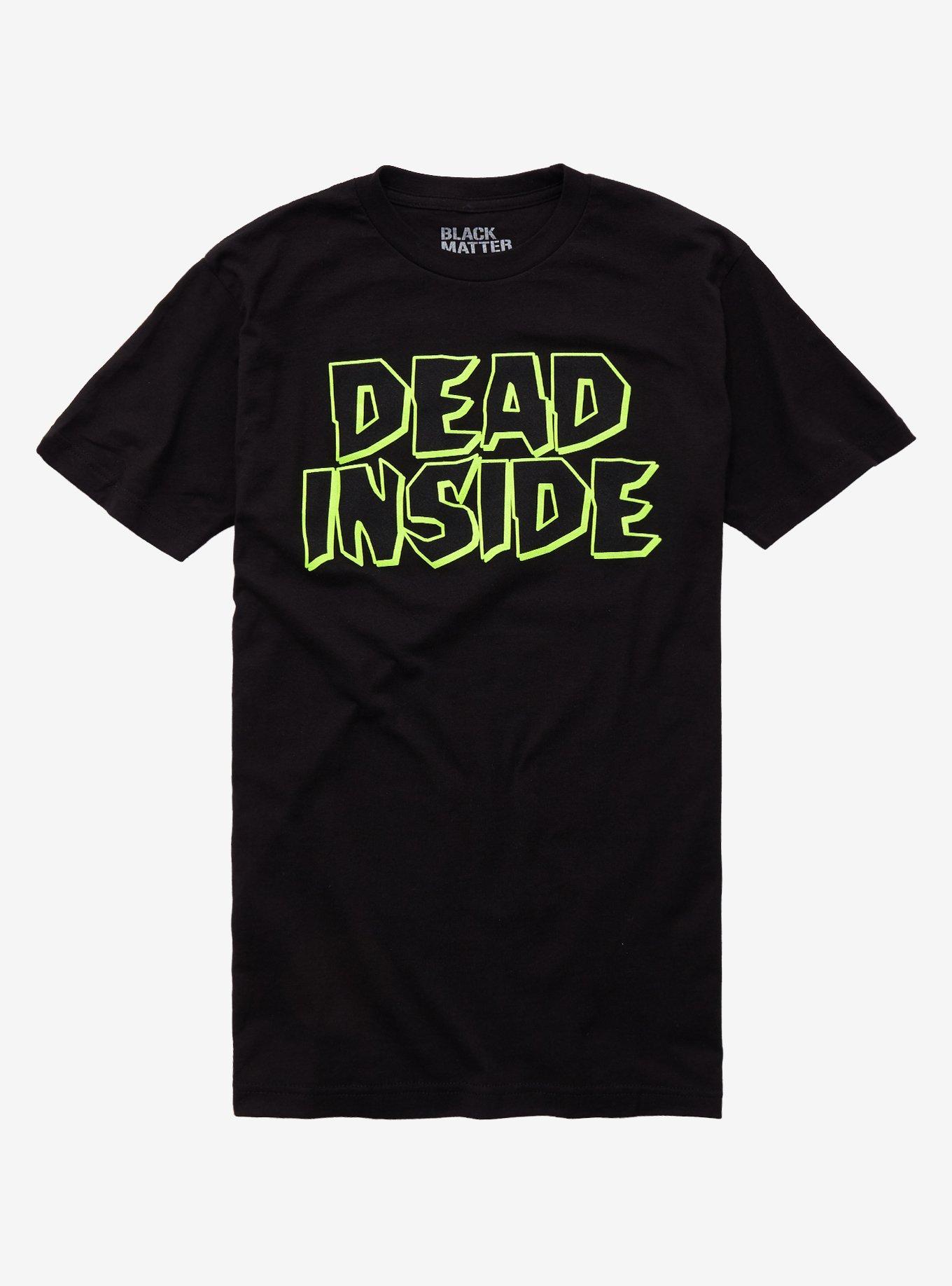 Dead Inside Black T-Shirt, GREEN, hi-res